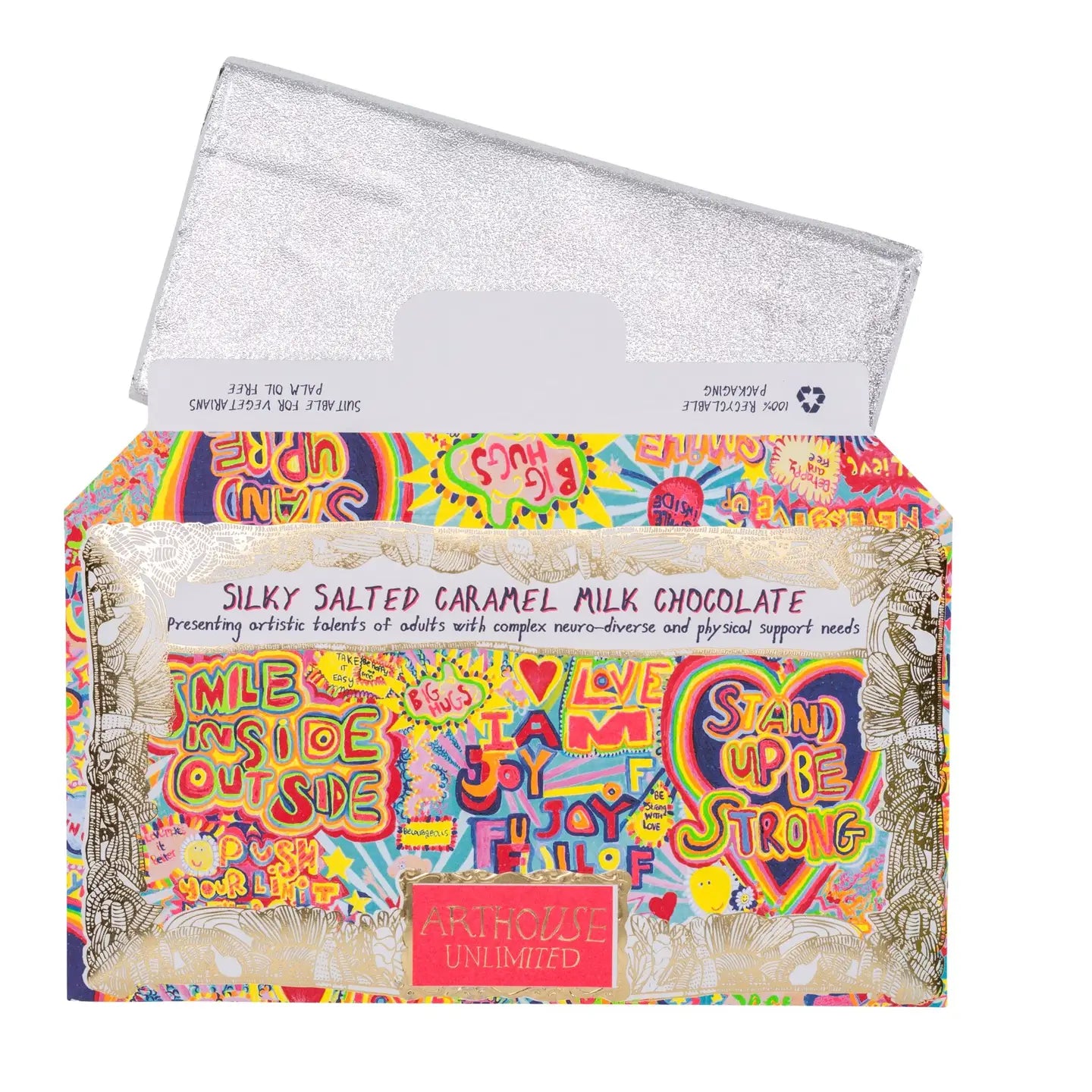 Full Of Joy Silky Milk Chocolate Salted Caramel Chocolate Bar