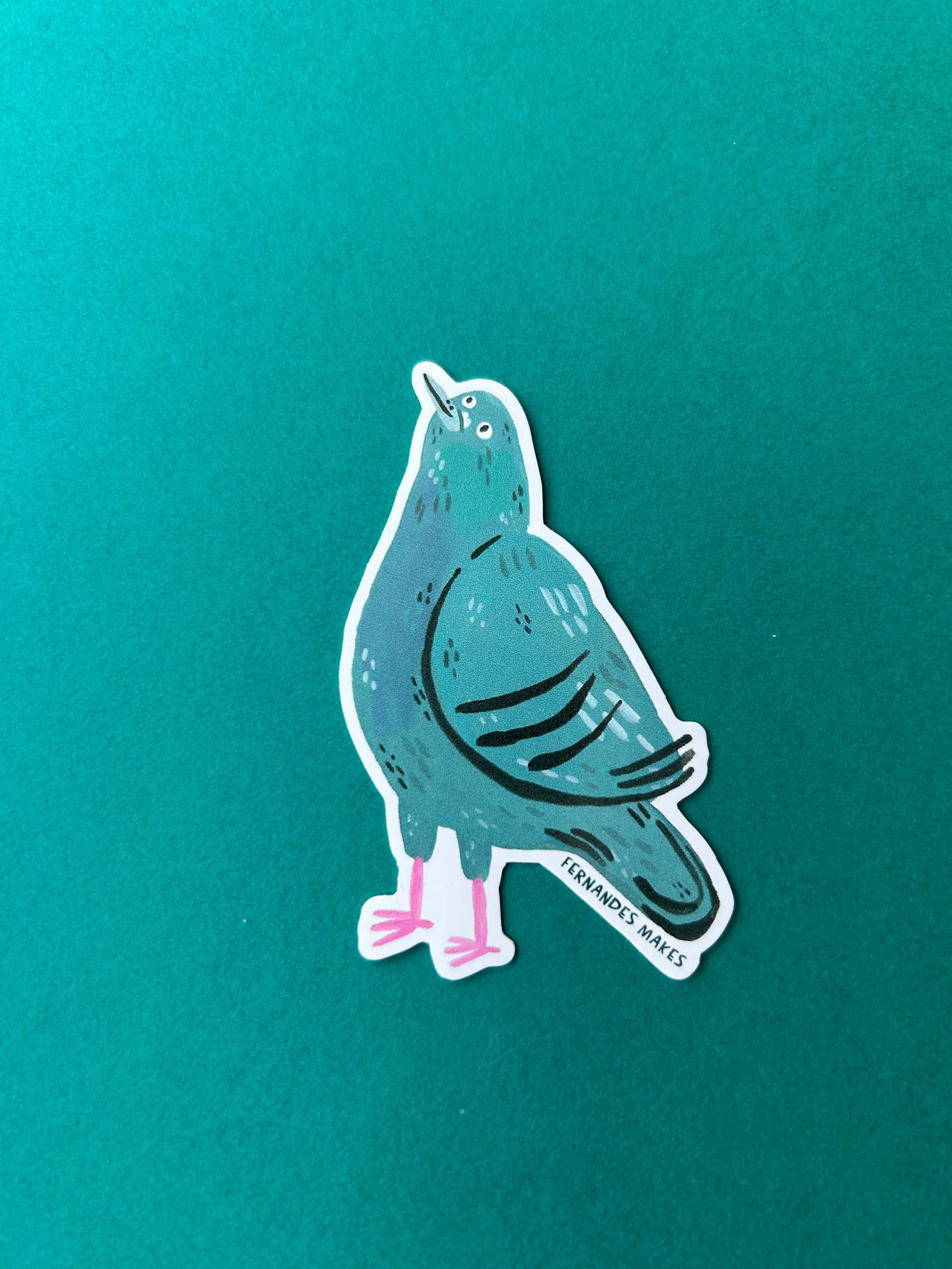 Glitter Tobias Pigeon Vinyl Sticker