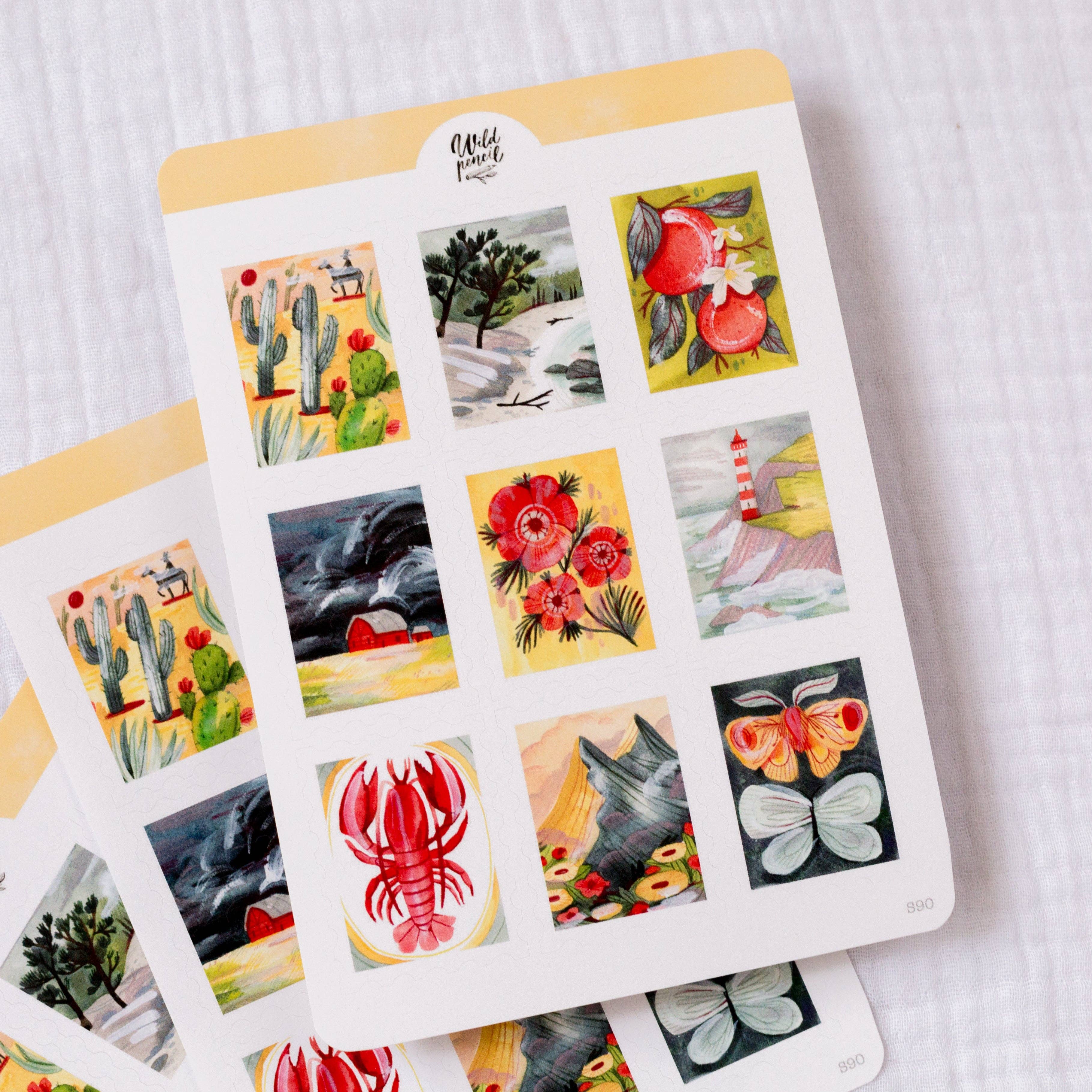 Summer Stamps Sticker Sheet