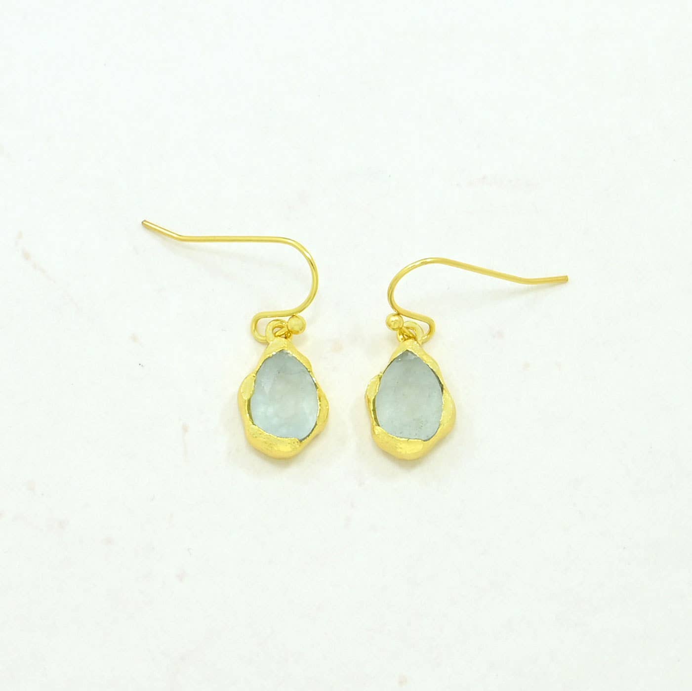 Kailany Earring Gold Plated - Light Aquamarine Chalcedony