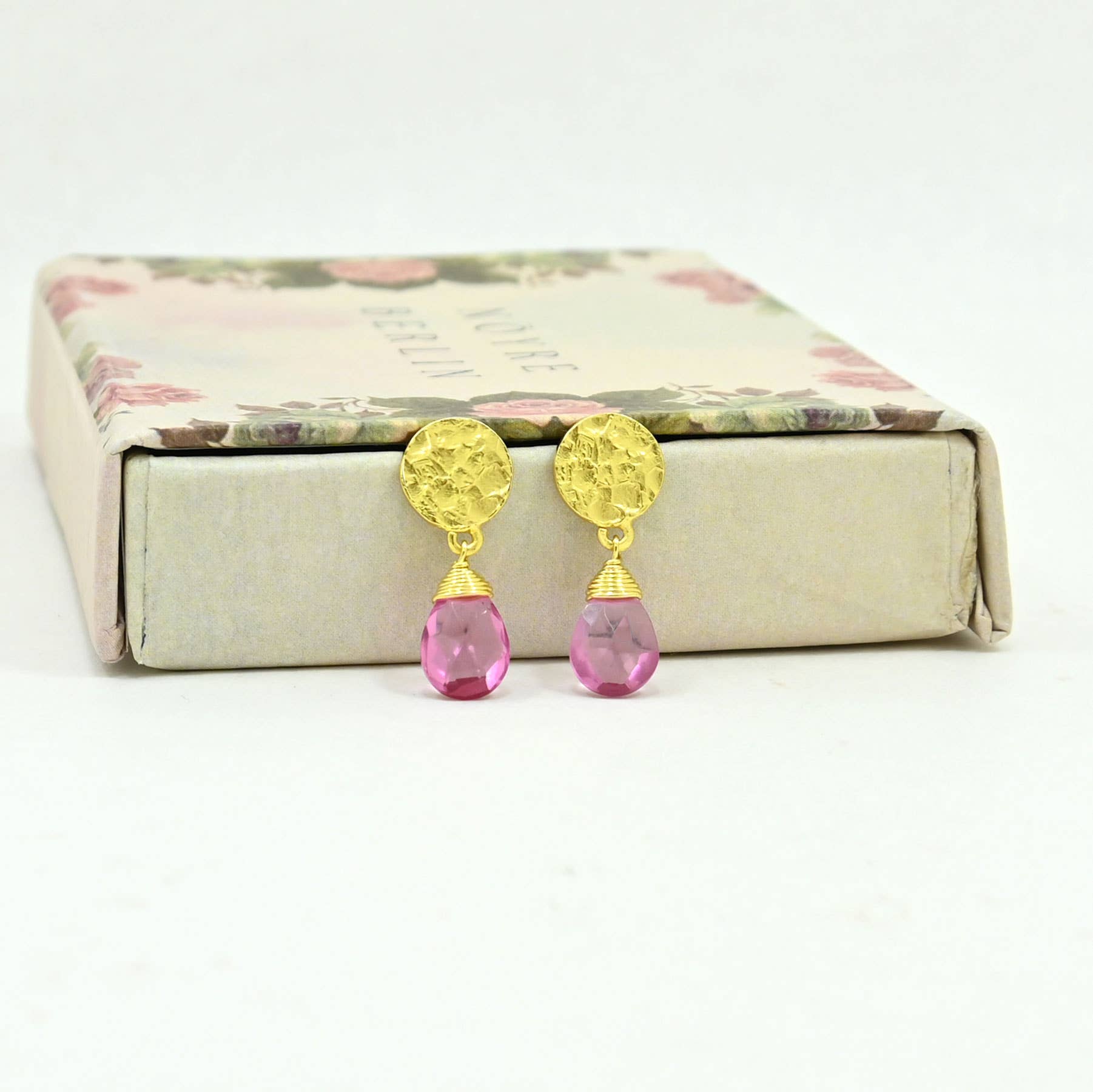 Abigail Earring Gold Plated - Pink Tourmaline