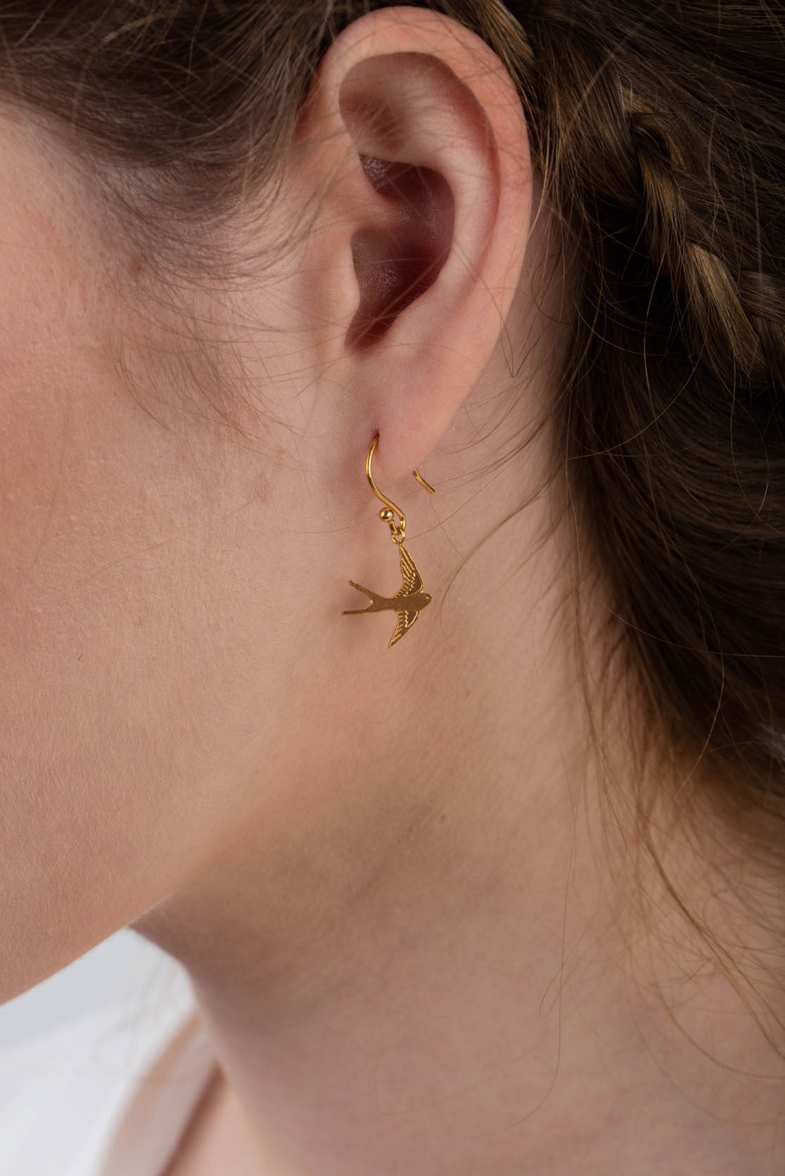 22ct Gold Vermeil Swallow Drop Earrings