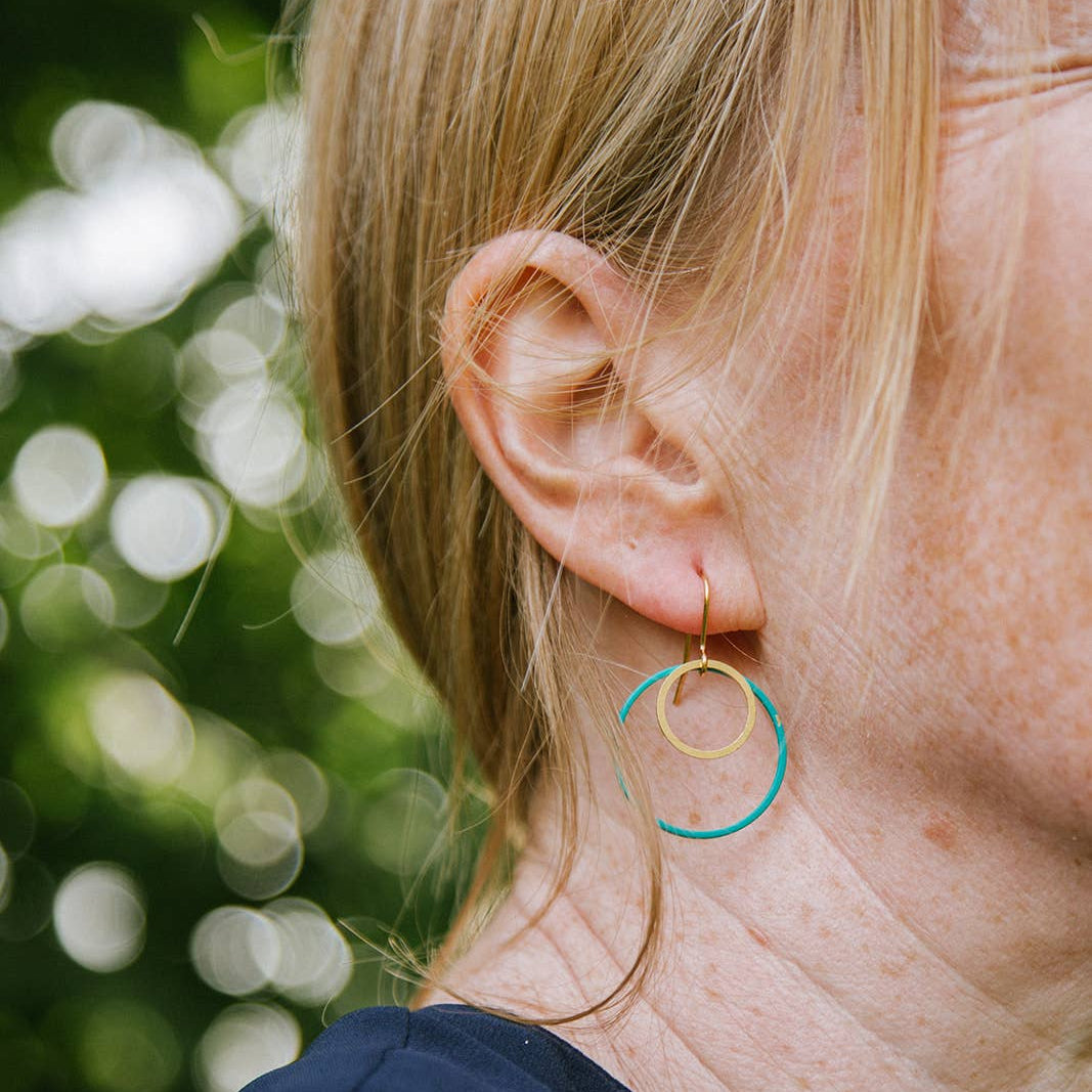 Turquoise Double Hoop Earrings