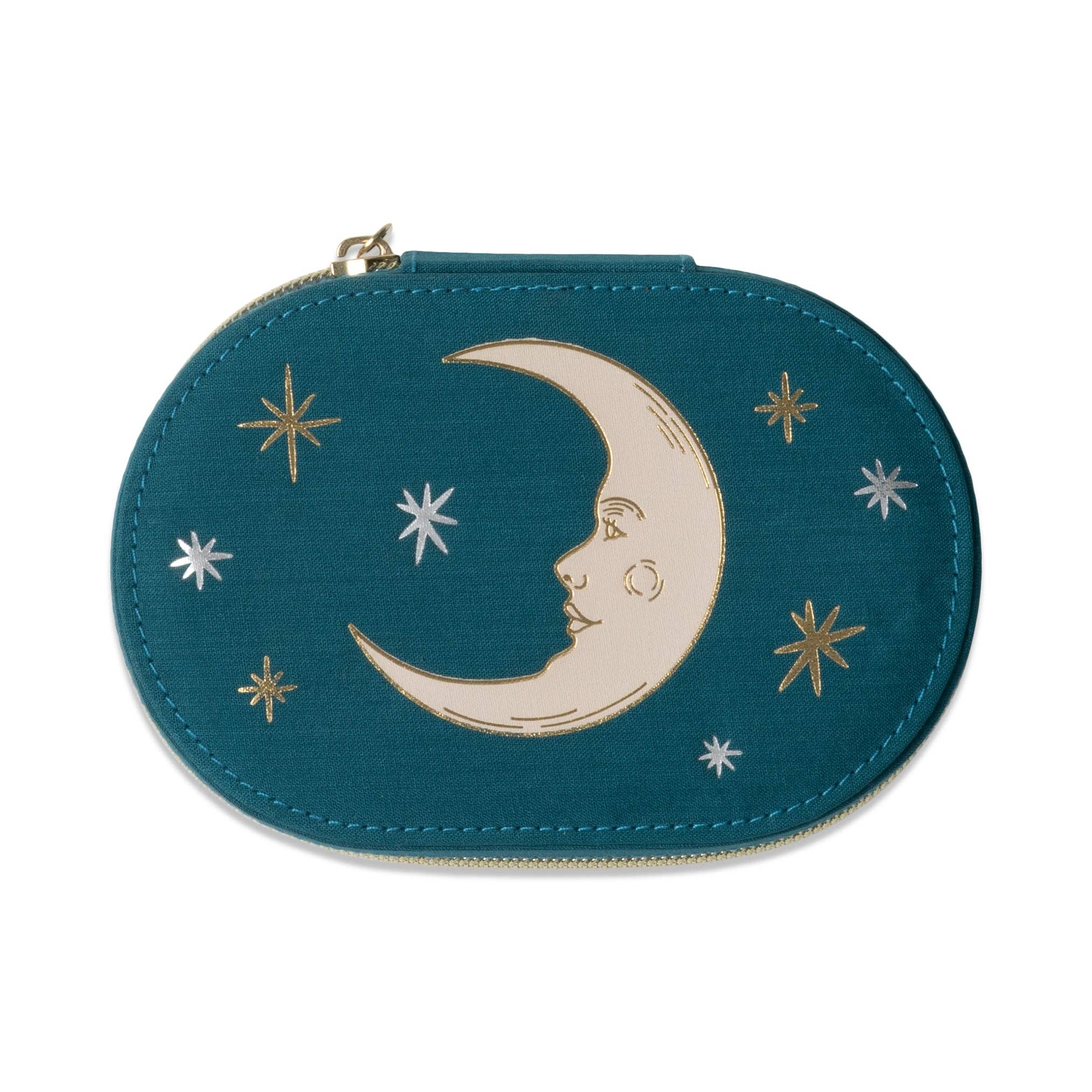 Oval Jewellery Case - Teal Moon