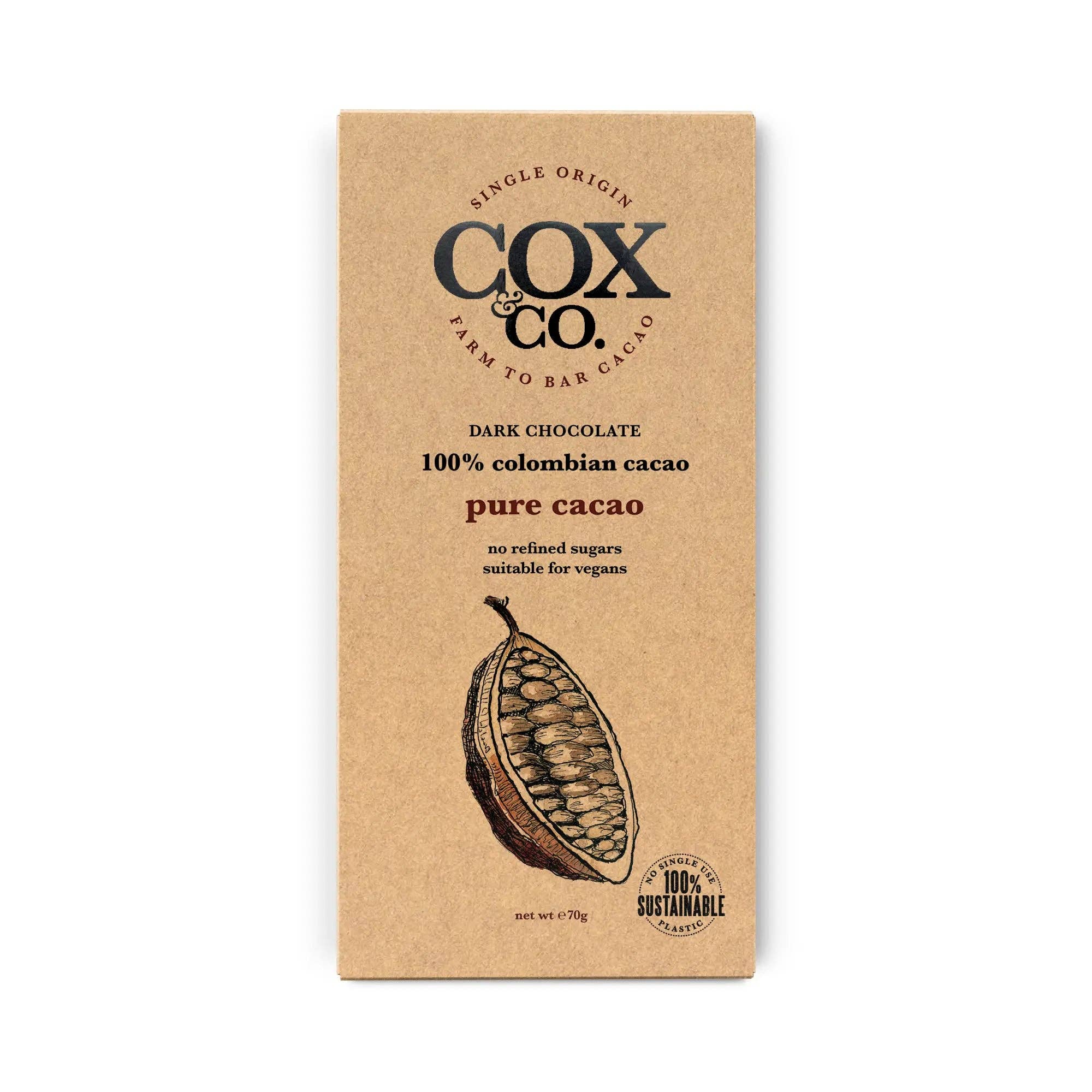 Single Origin Pure Cacao 100% Dark Chocolate by Cox&Co | Curiouser