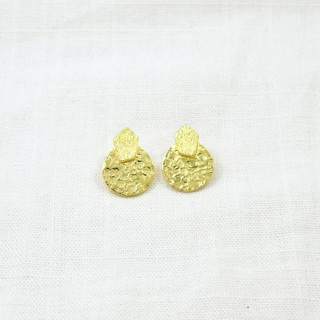 Dimitra Circle Gold Stud Earrings