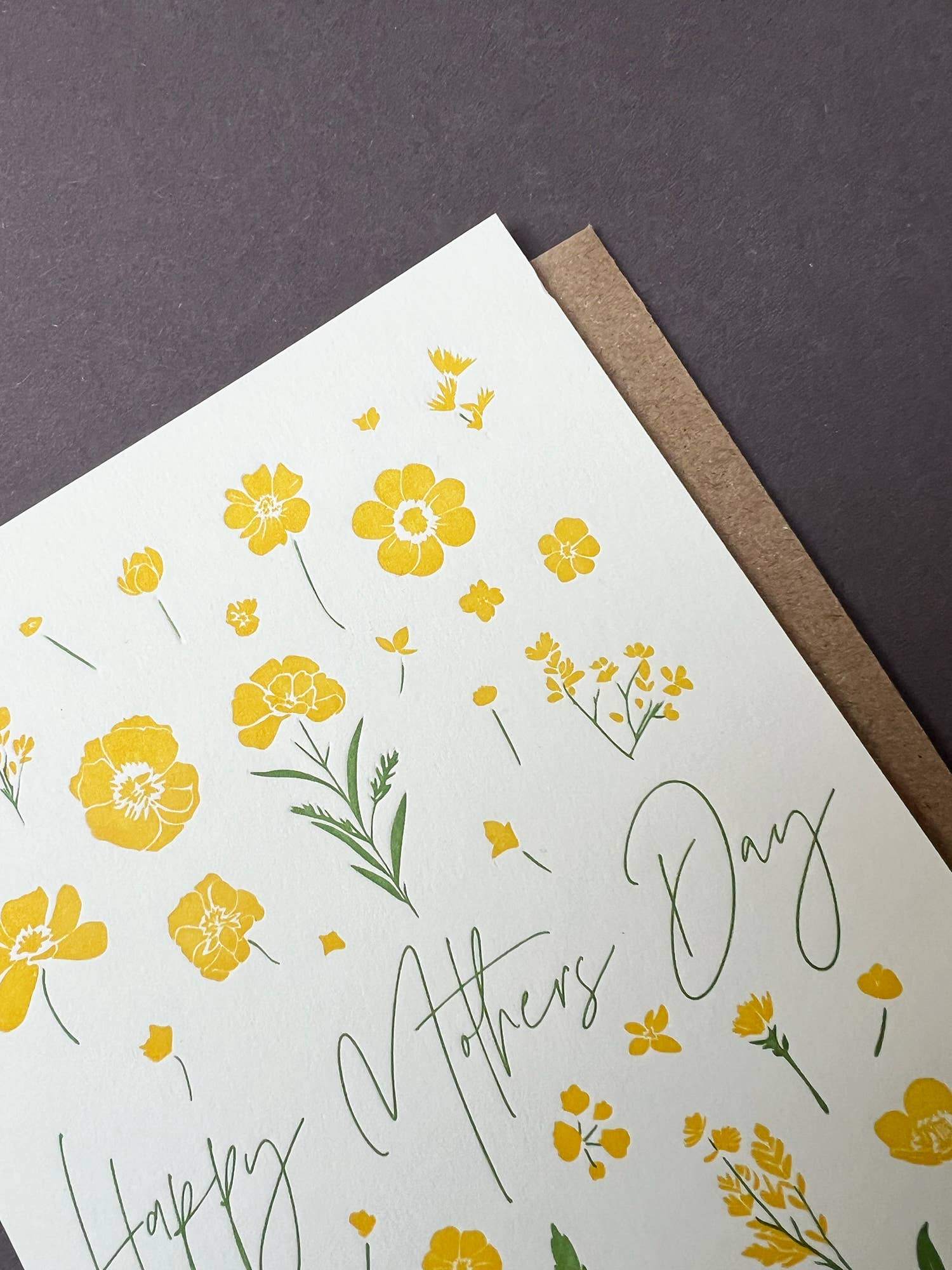 Flower Letterpress Mothers Day Card
