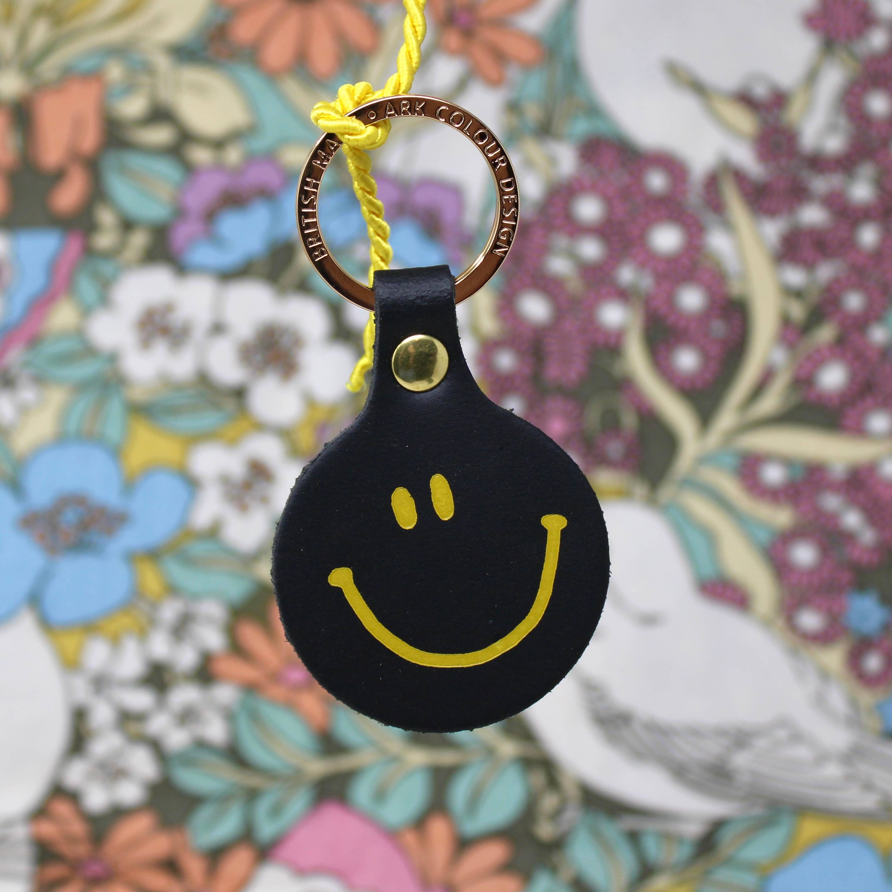 Feeling Lush Smilie Face Key Fob - Cornflower