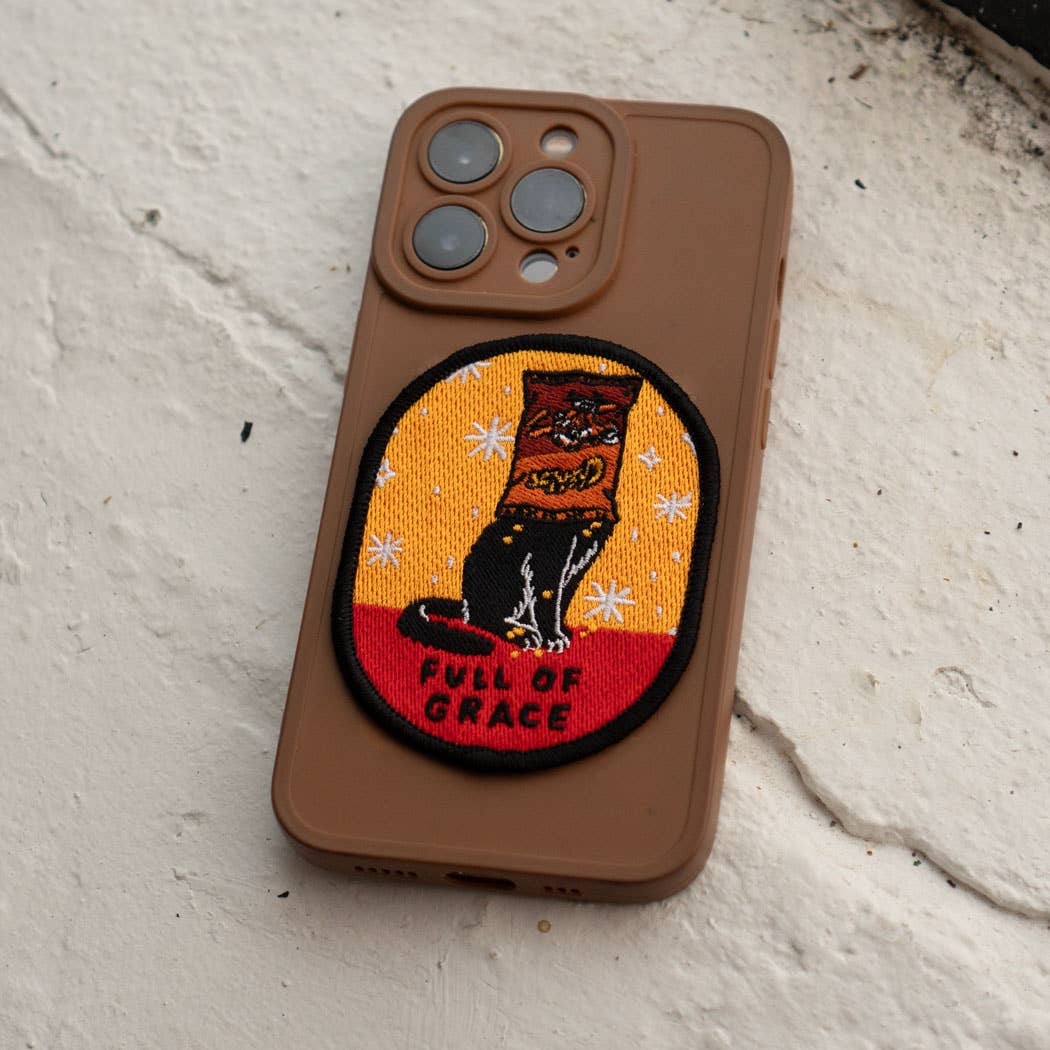 Full of Grace Cat Sticky Patch - Embroidered Sticker Patch