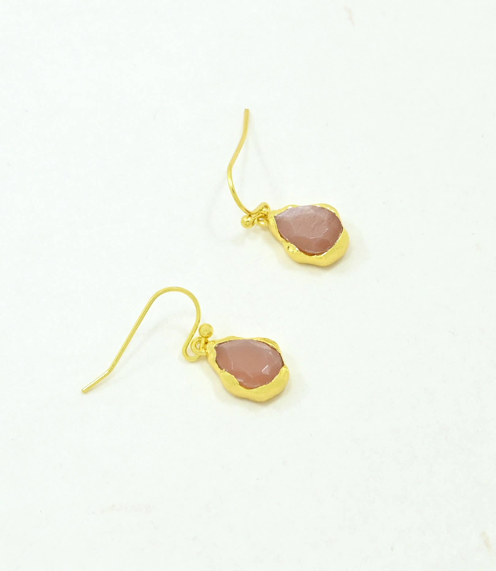 Kailany Earring Gold Plated - Peach Moonstone
