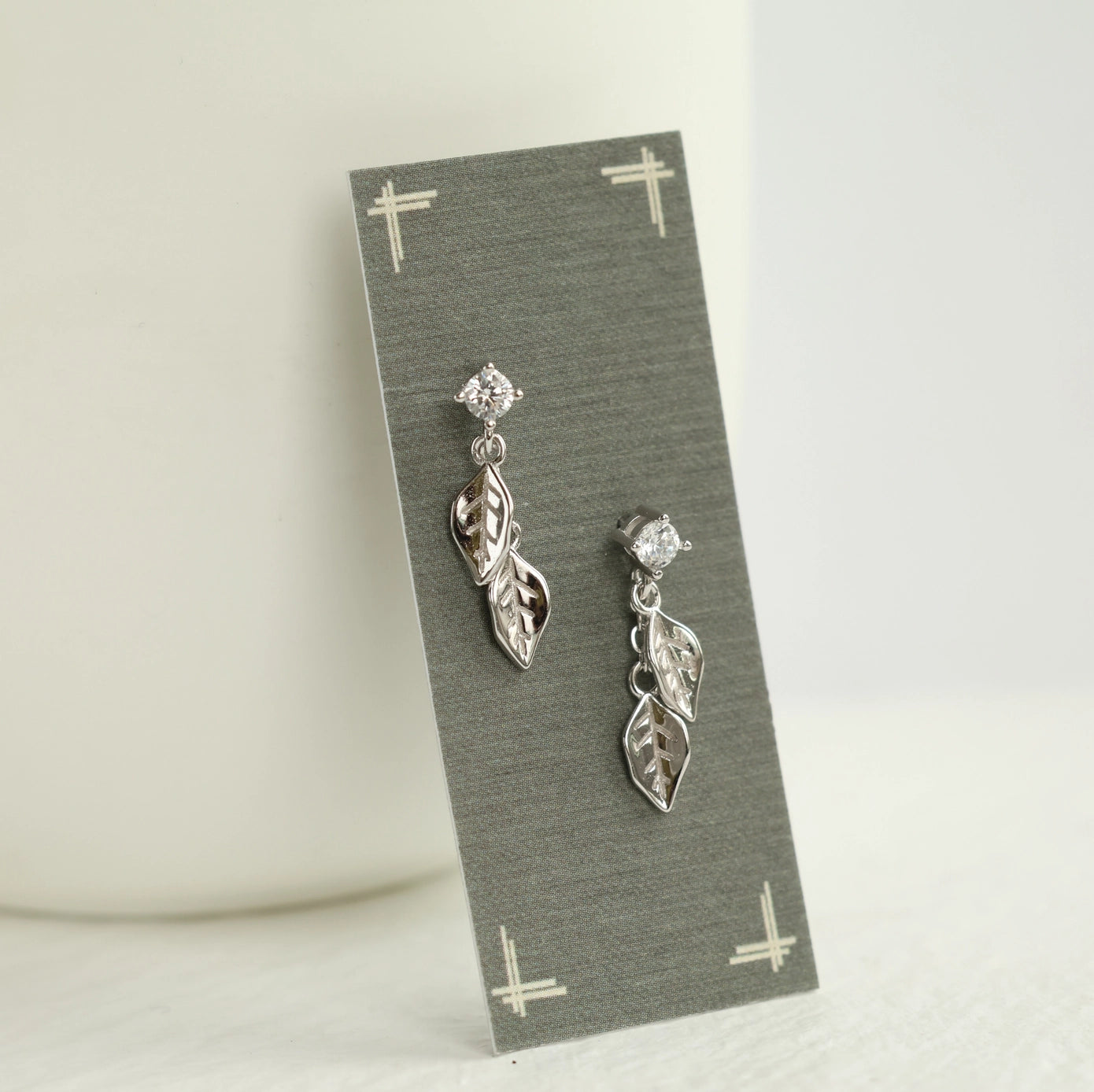 Sterling Silver Leaf Dangle Earrings