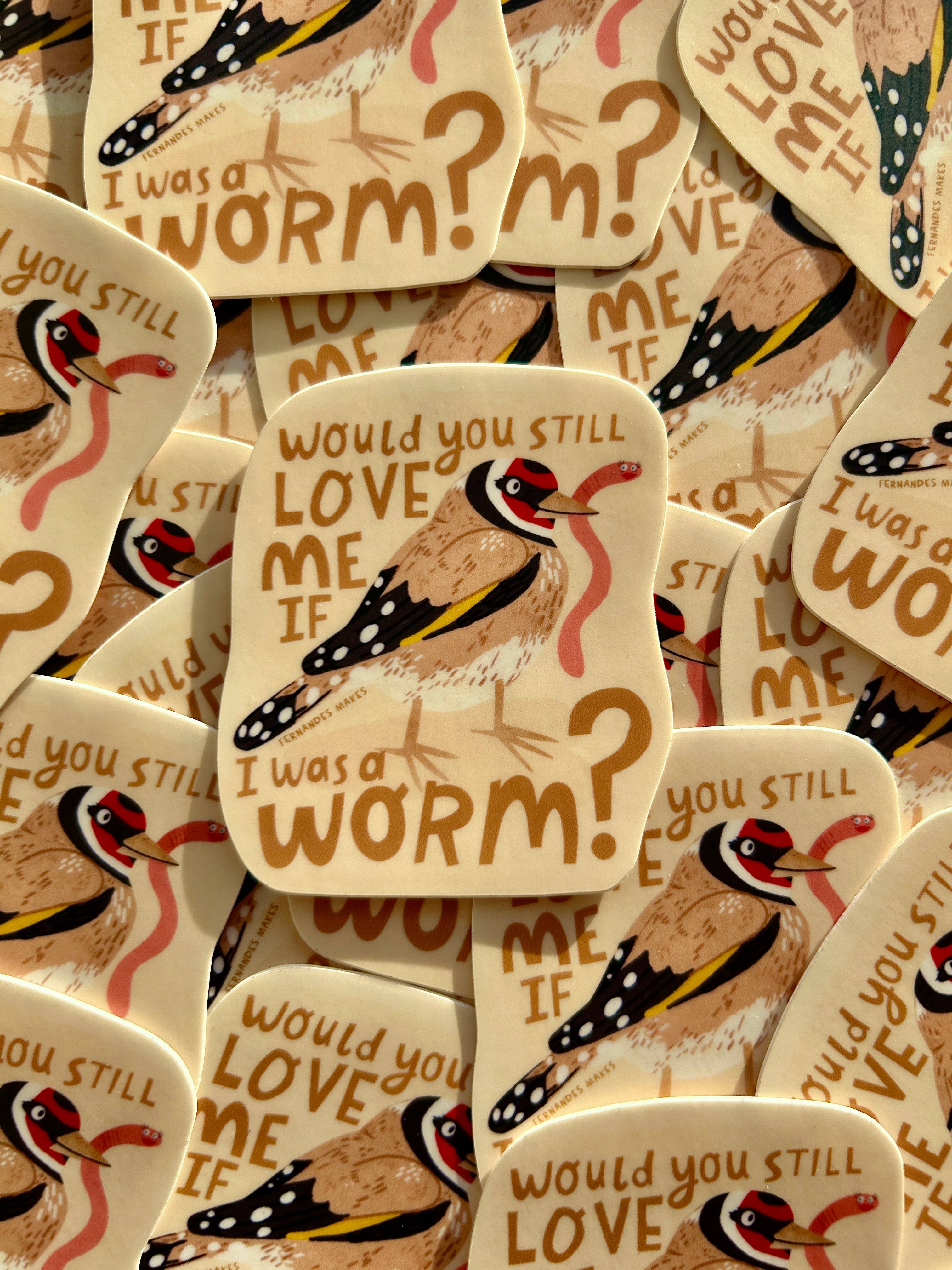 Would You Love Me Worm Vinyl Sticker