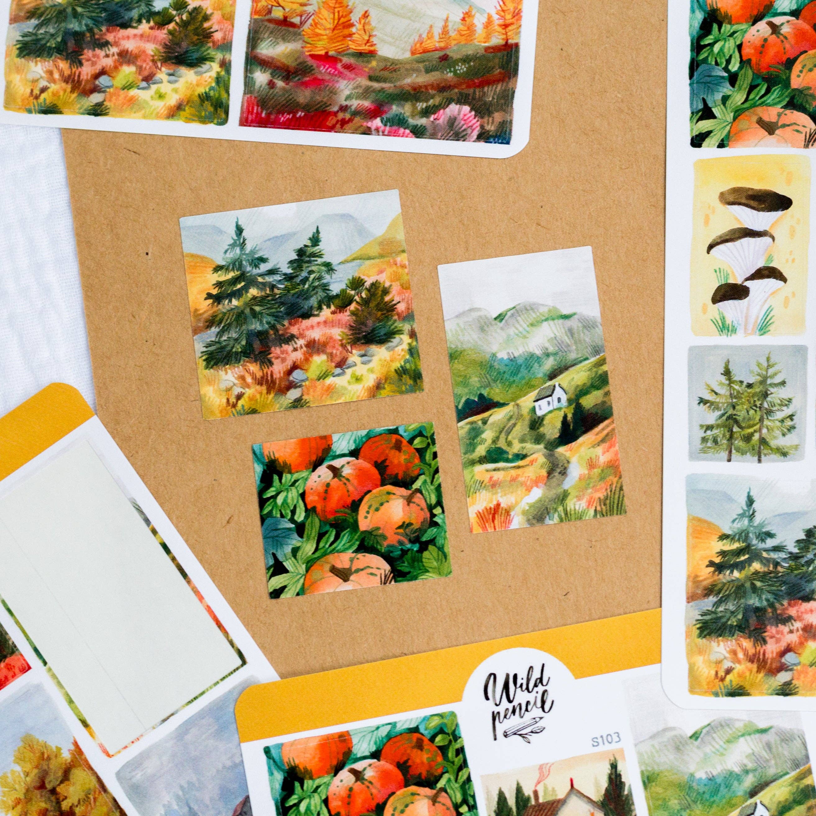 Fall Landscapes Sticker Sheet