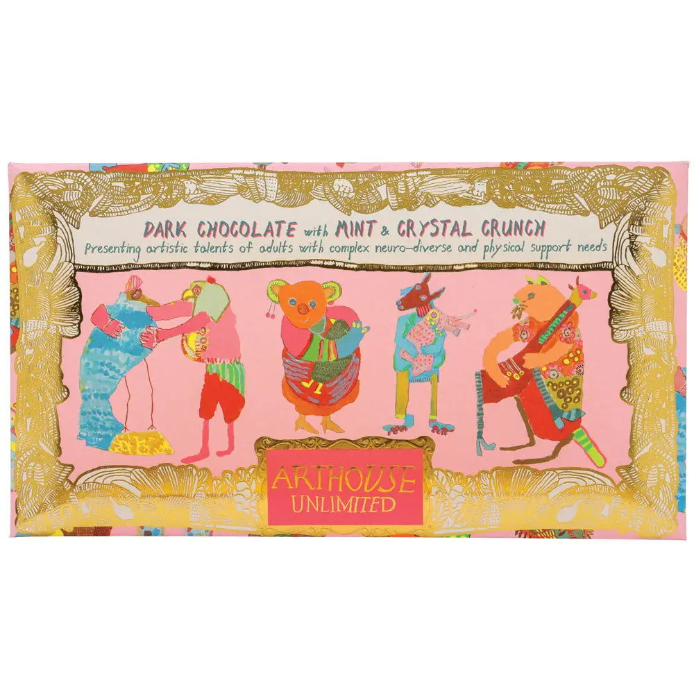 Hugging Animals Dark Chocolate With Mint & Crystal Crunch