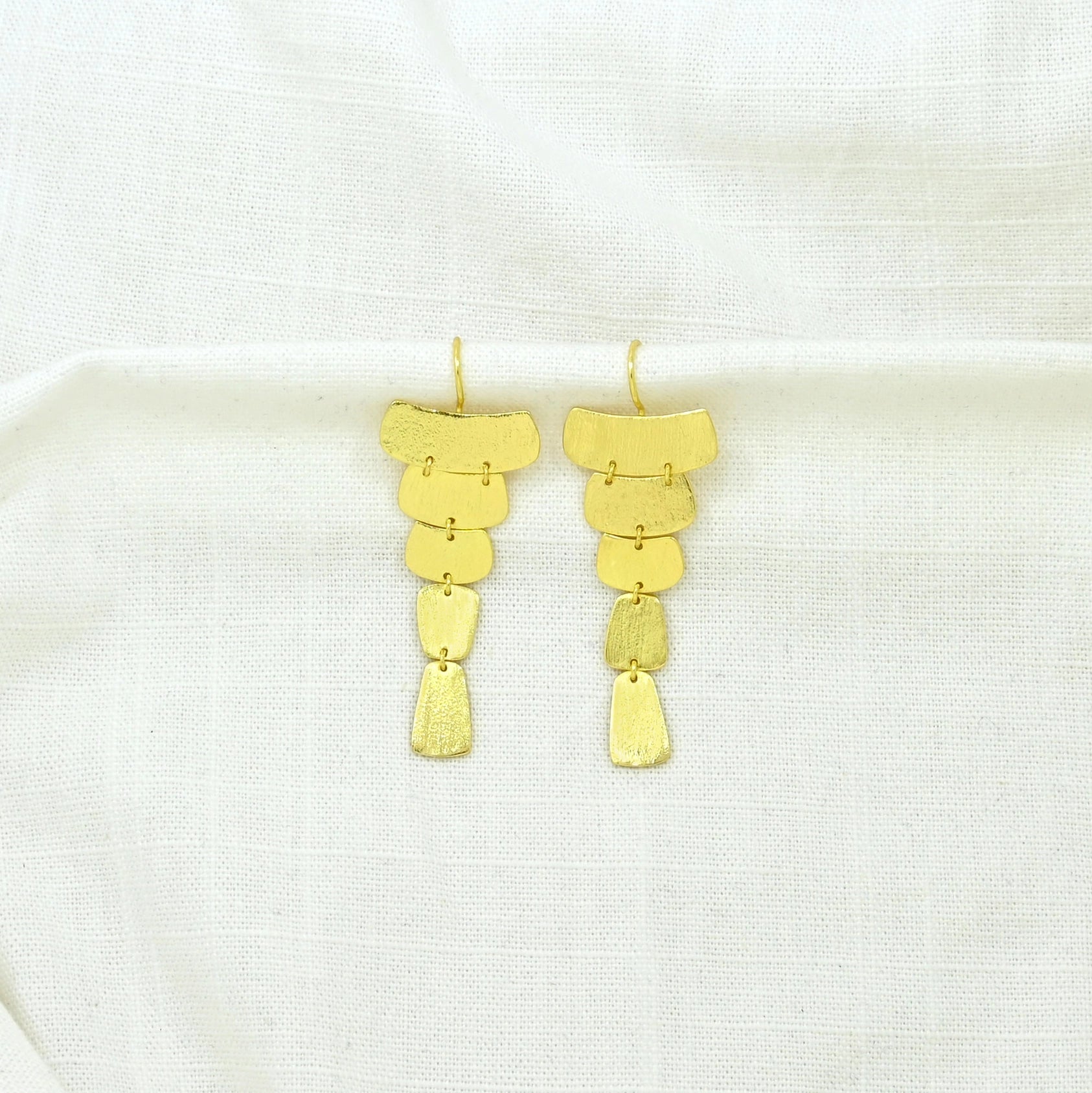 Anaya Brushed Gold Drop Earrings