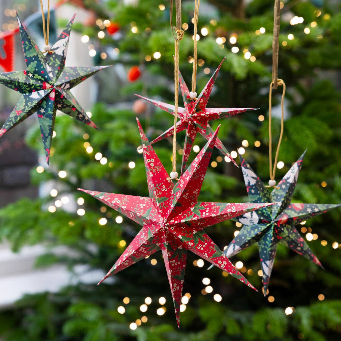 Pack Of Three Folklore Christmas Paper Stars