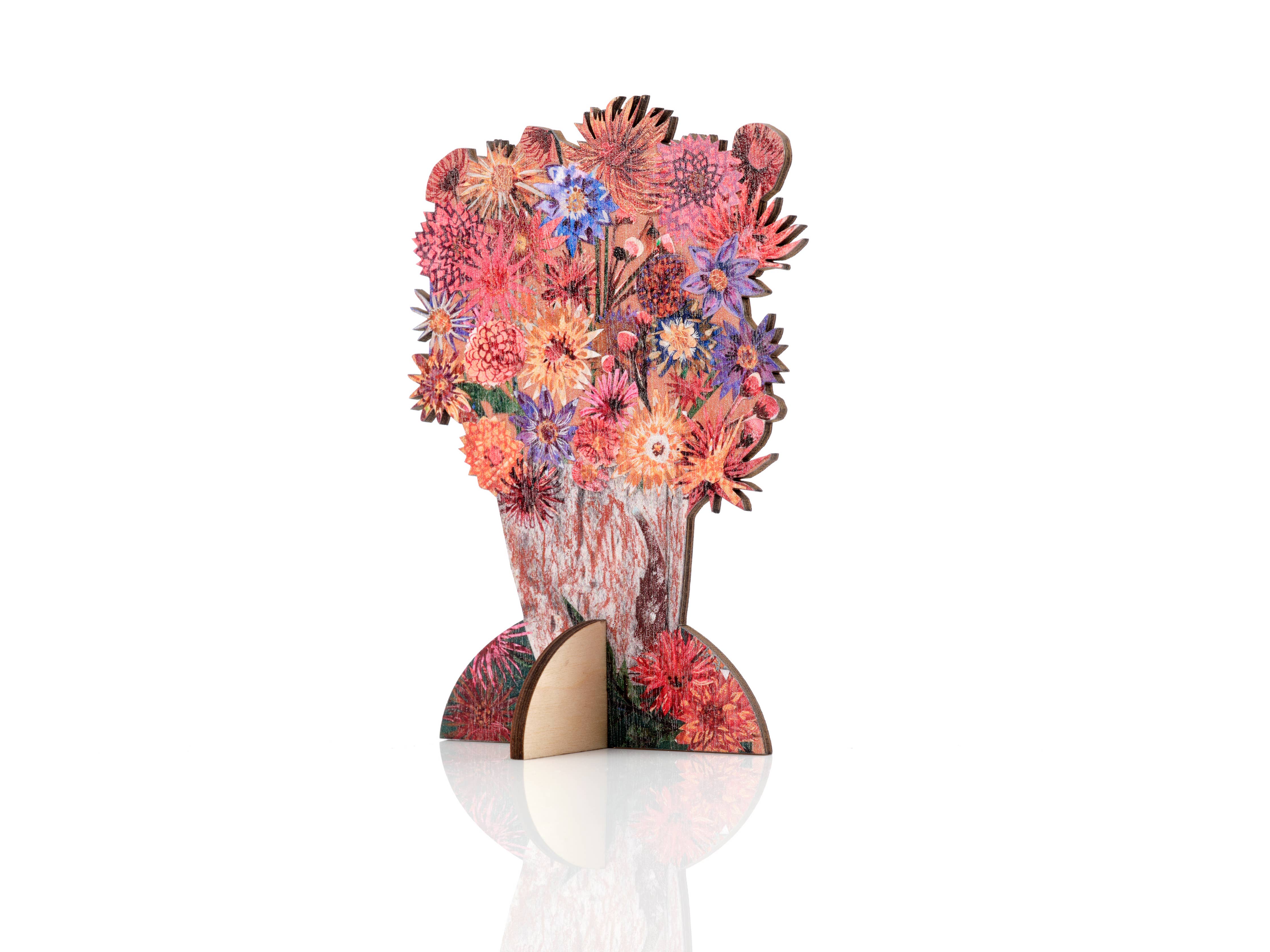 Dazzling Dahlias Laser Cut Birch Plywood Blank Card