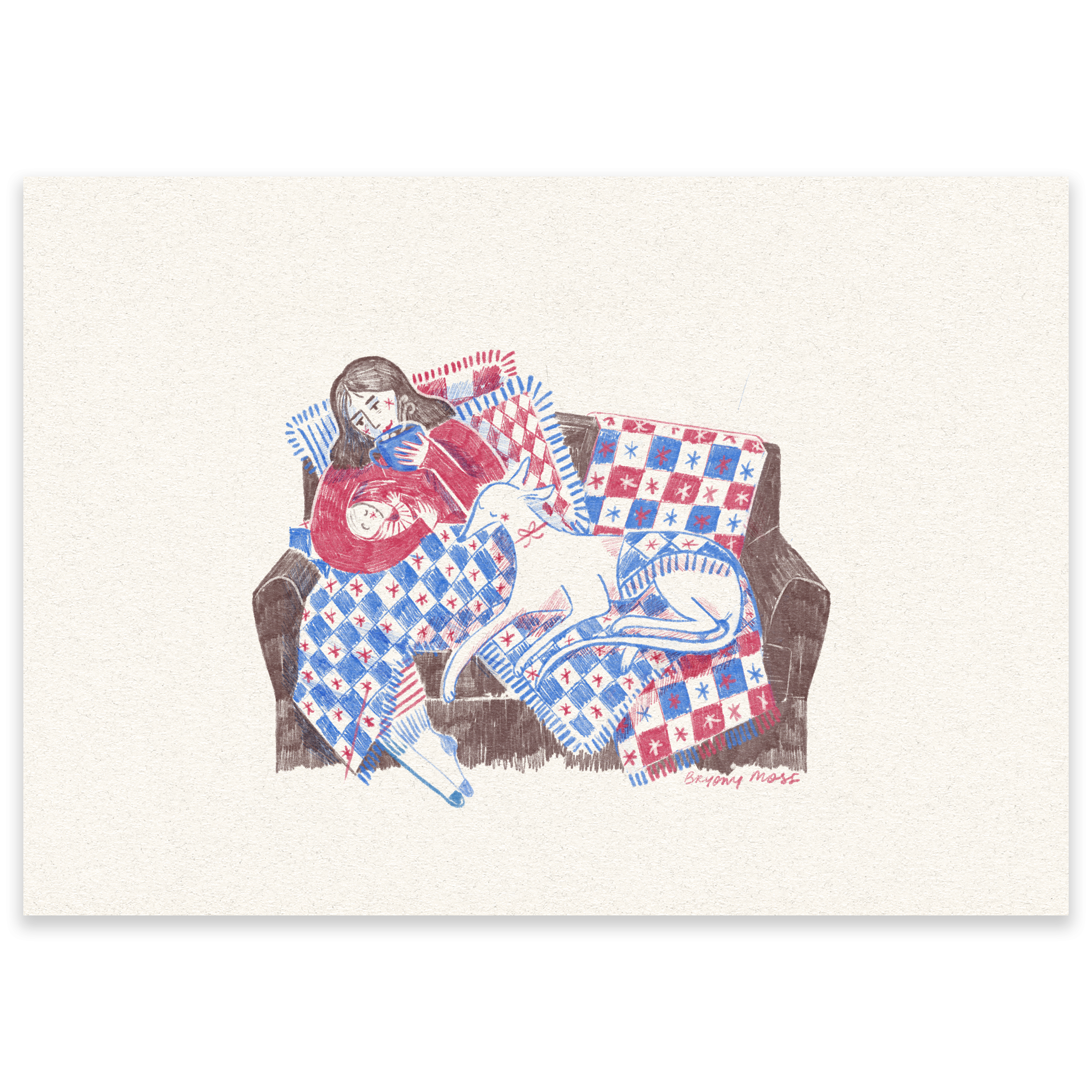 Hot Choc On The Sofa Print