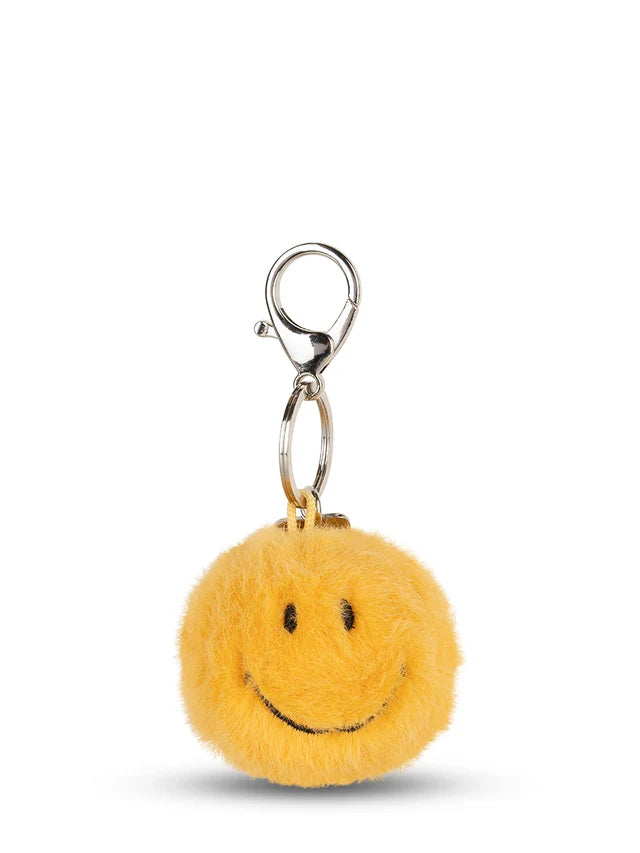 Smiley Eco Fuzzy Keyring Yellow