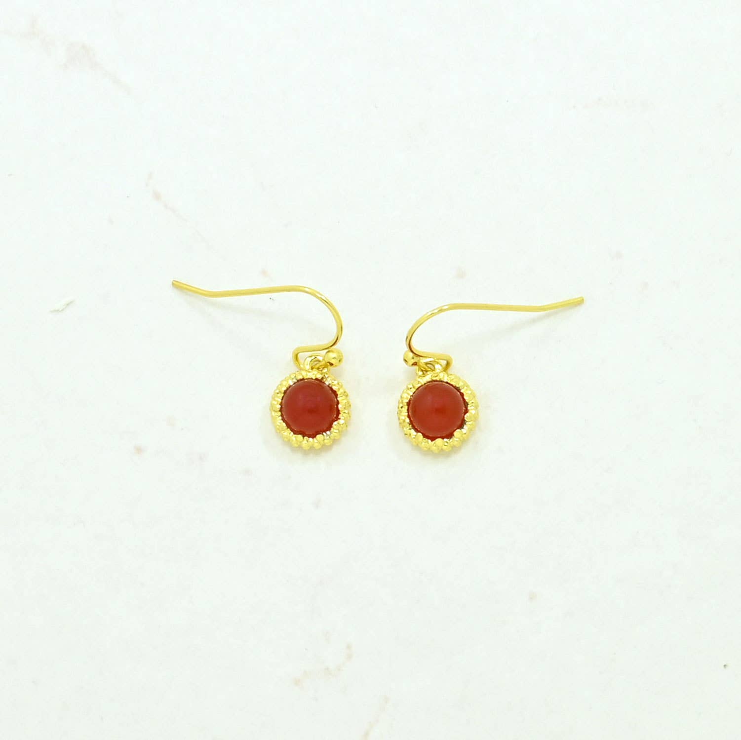 Dove Earring Gold Plated - Carnelian