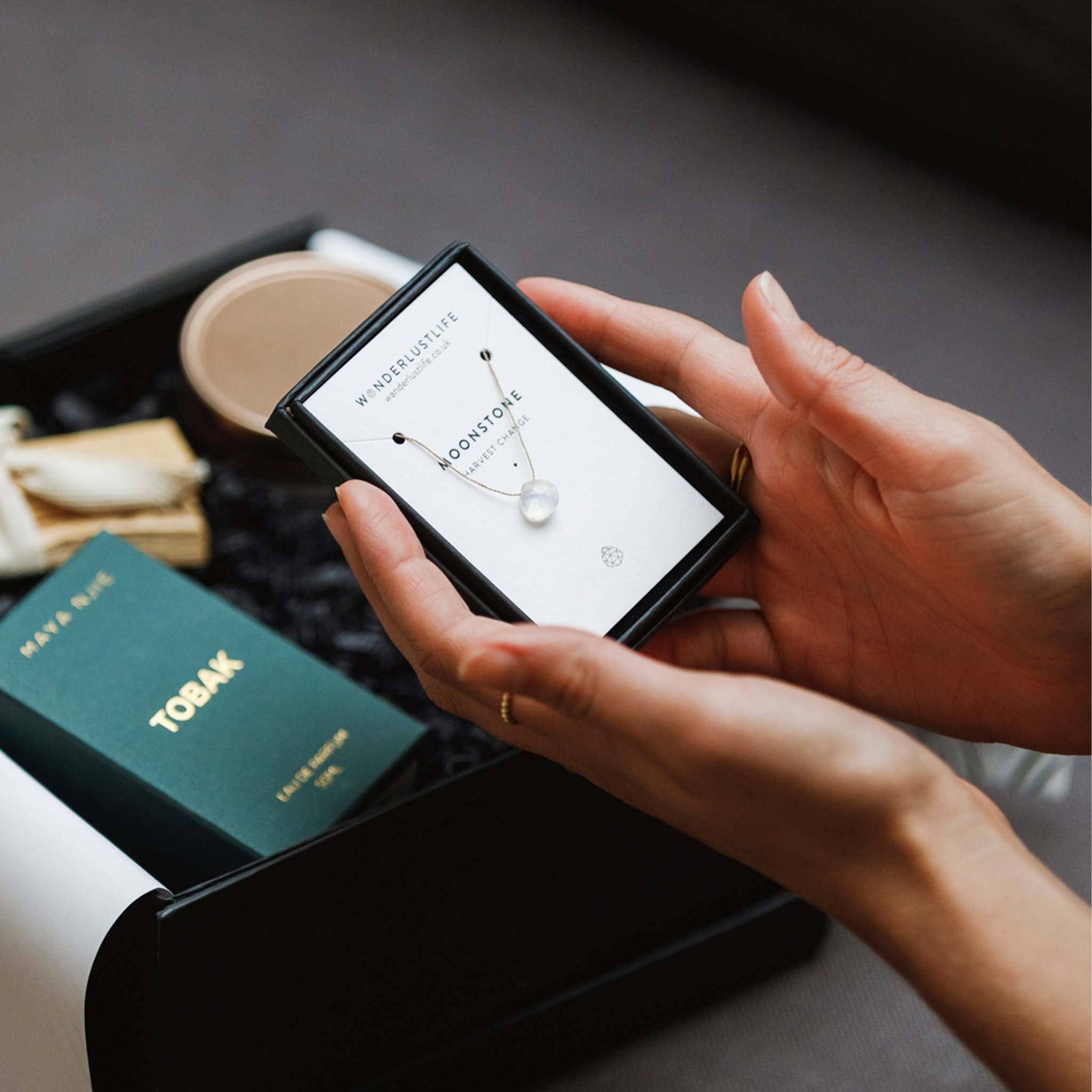 Rainbow Moonstone Fine Cord Necklace