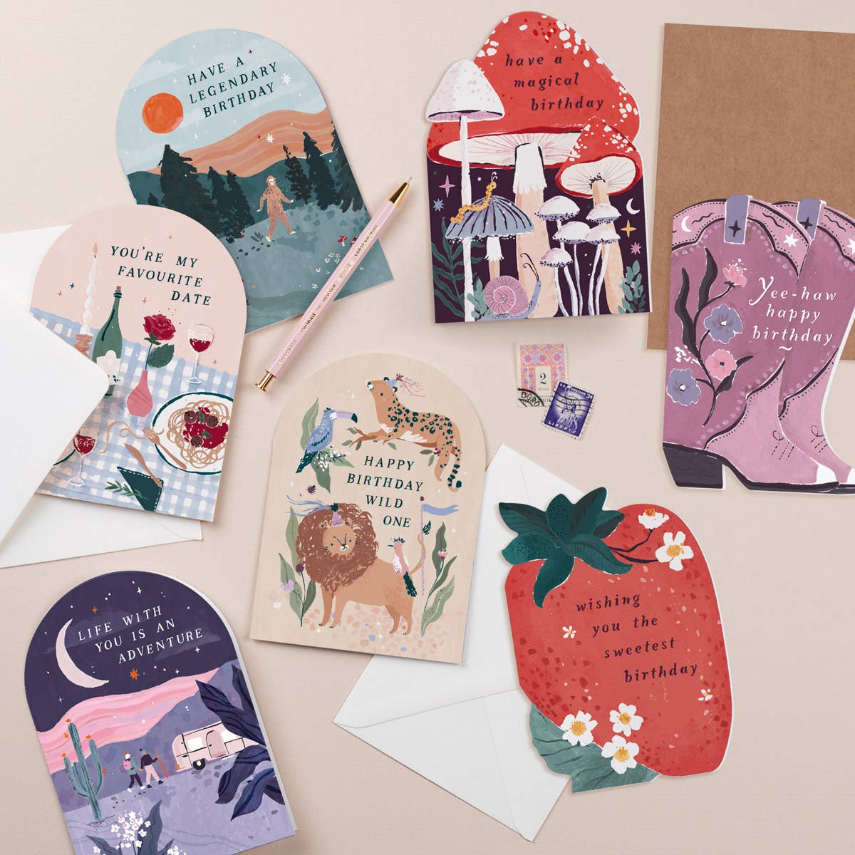 Sweet Strawberry Die-Cut Birthday Card