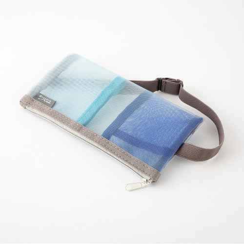 Mesh Book Band Pen Case - Light Blue