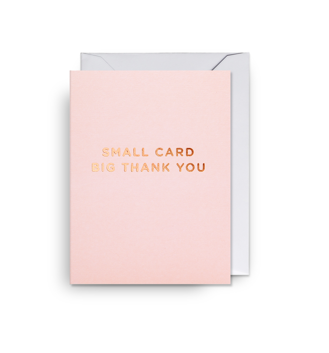 Pink Small Card Big Thank You Mini Card