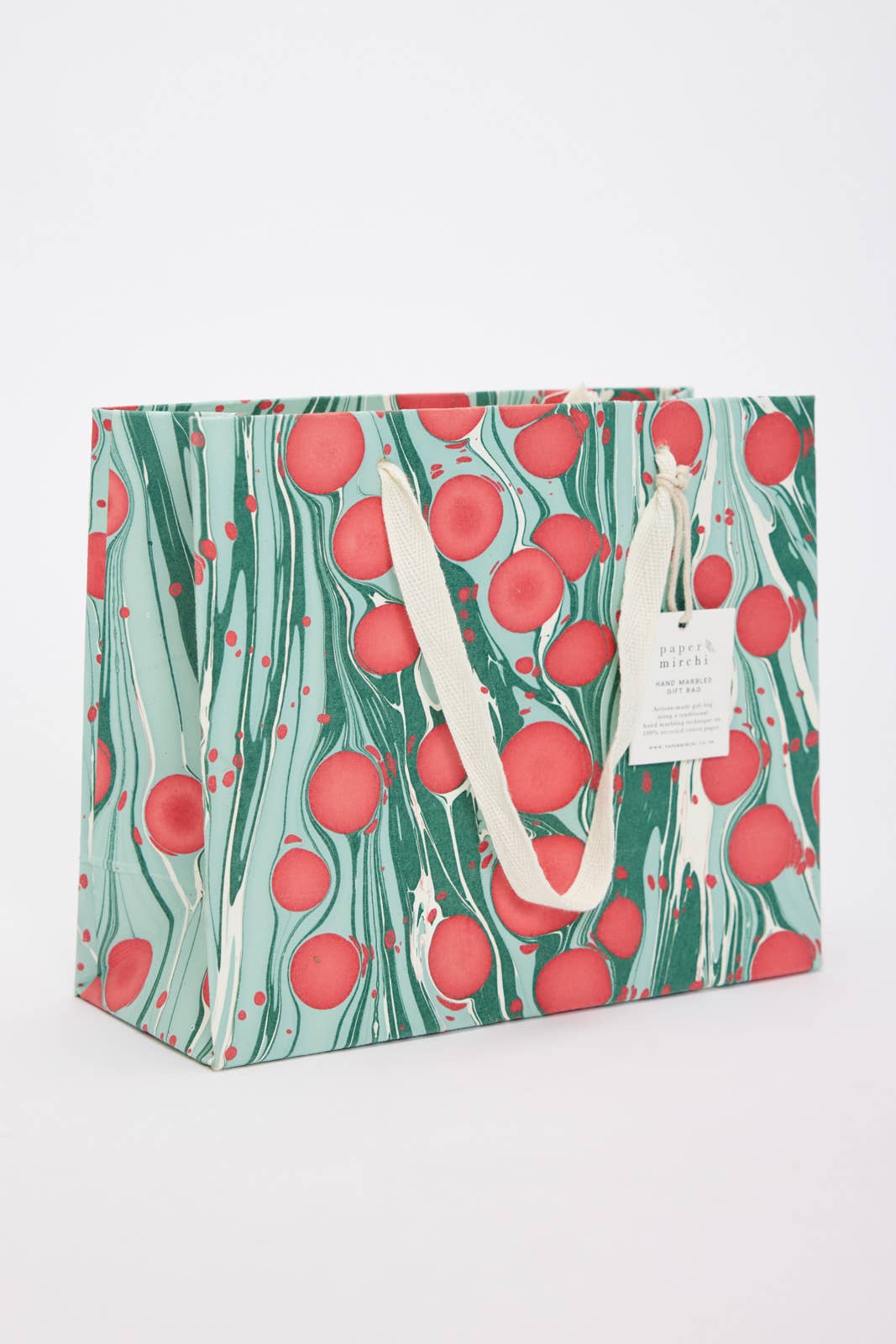 Hand Marbled Gift Bags (Medium) - Christmas Splendour