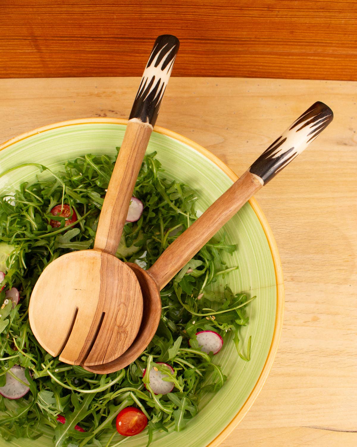 Large Olive Wood Salad Servers