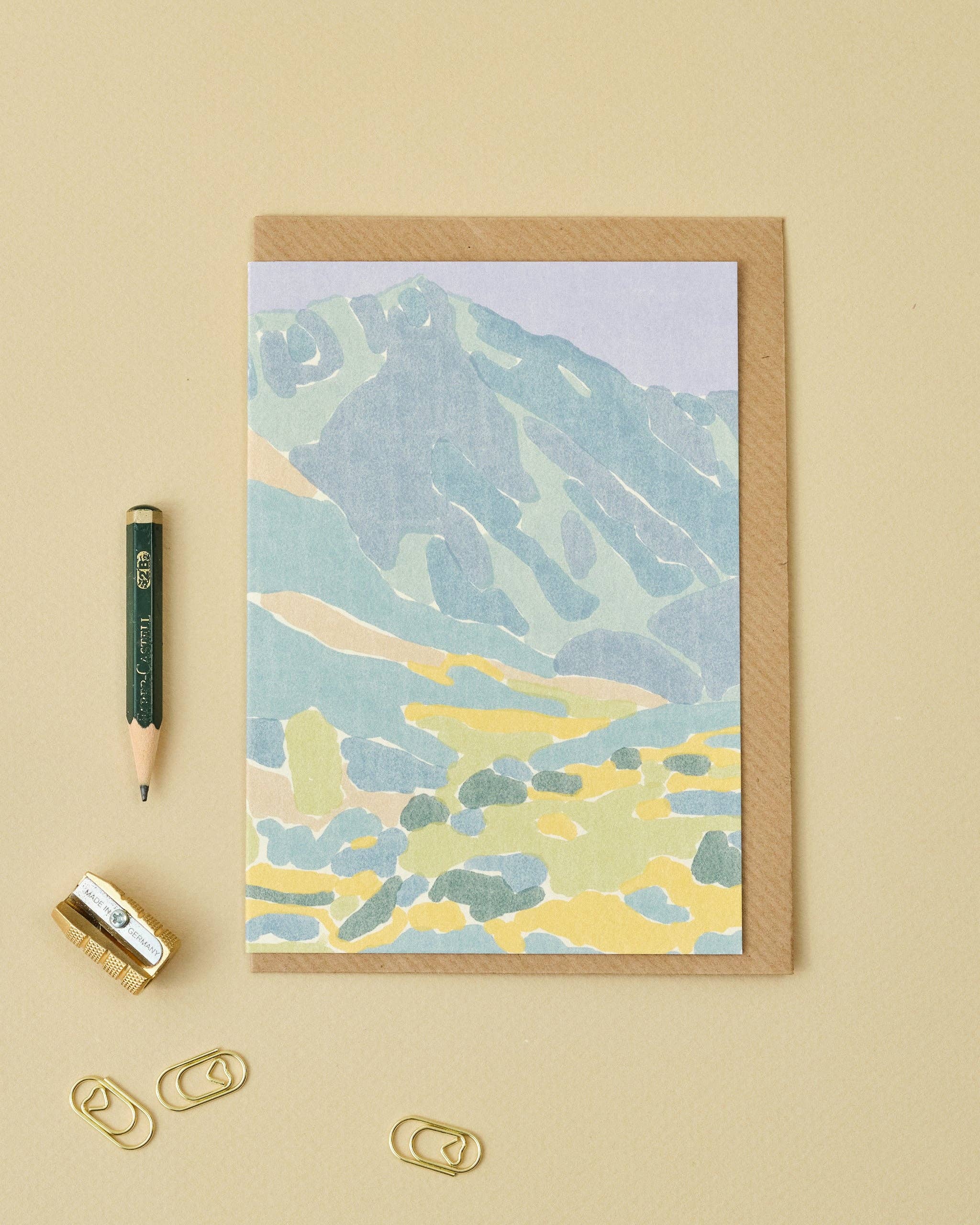 Blue Scottish Mountains Greetings Card