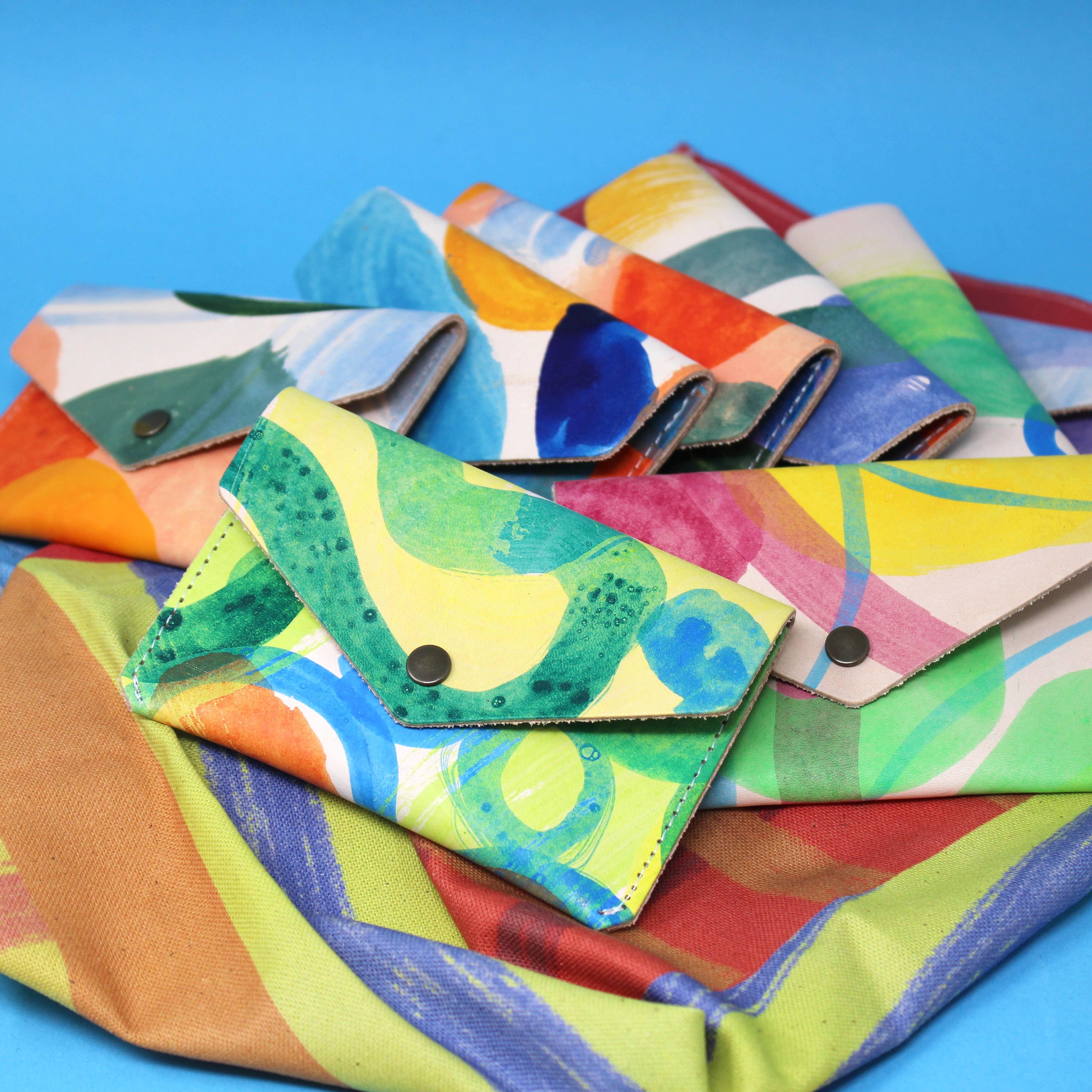 Hand Painted Popper Purse - Assorted Colours