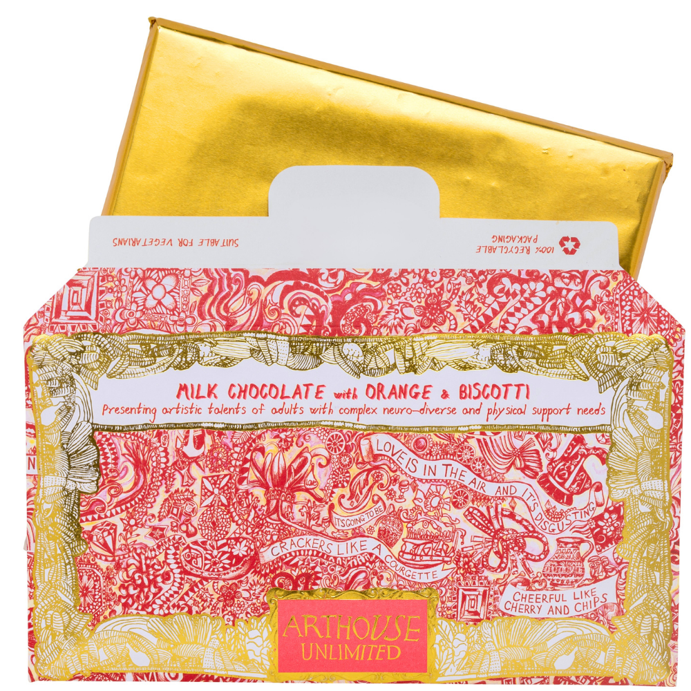 Love Is In The Air, Milk Chocolate Bar With Orange & Biscotti