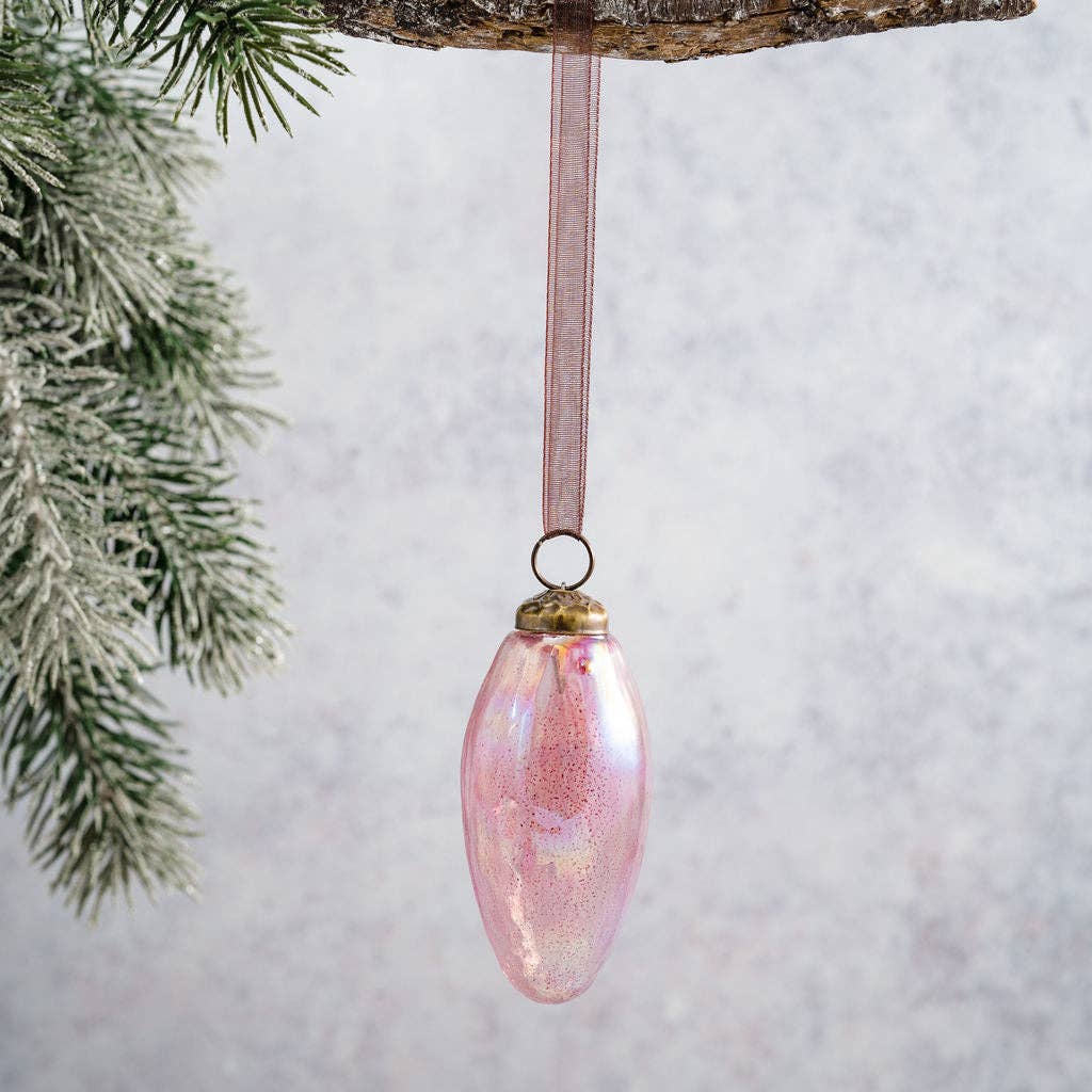 2" Mauve Luster Conical Glass Decoration