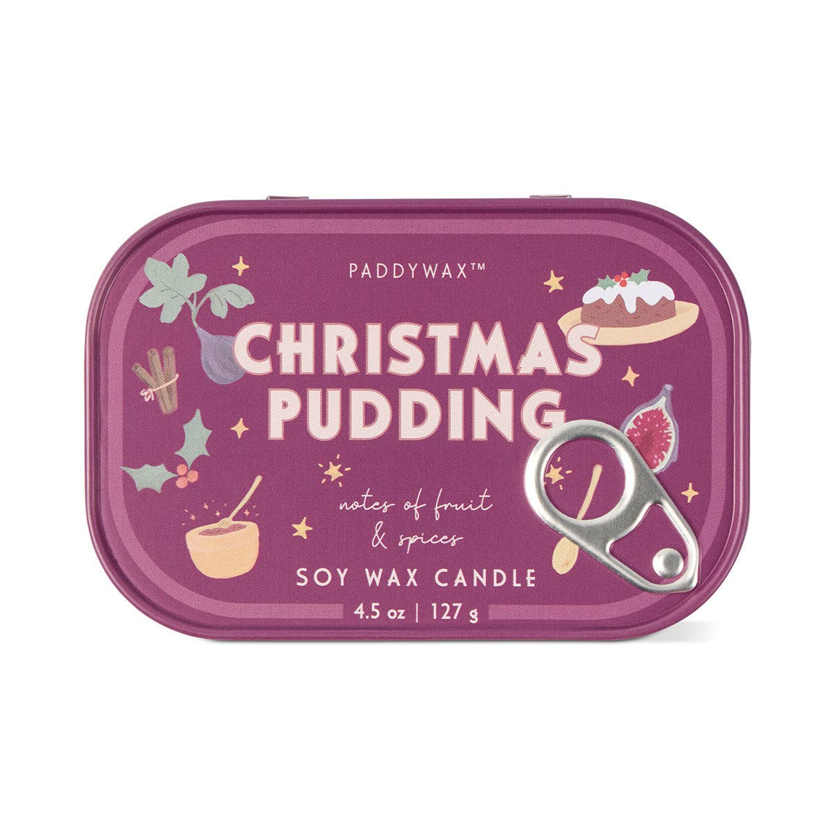 Christmas Pudding Printed Tin Candle - Fruit & Spices