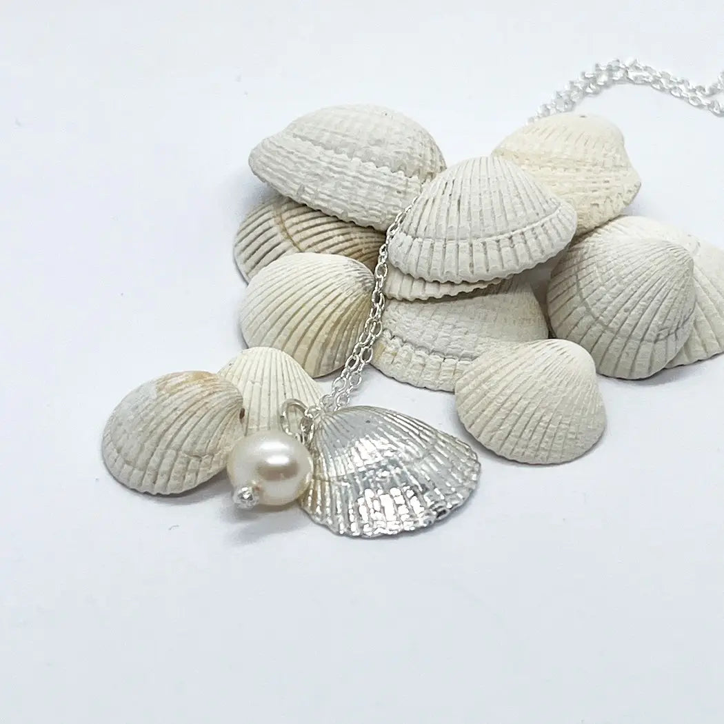 Silver Cockle Shell Necklace
