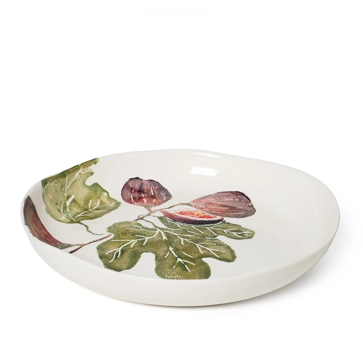 Earthenware Fig Round Shallow Dish