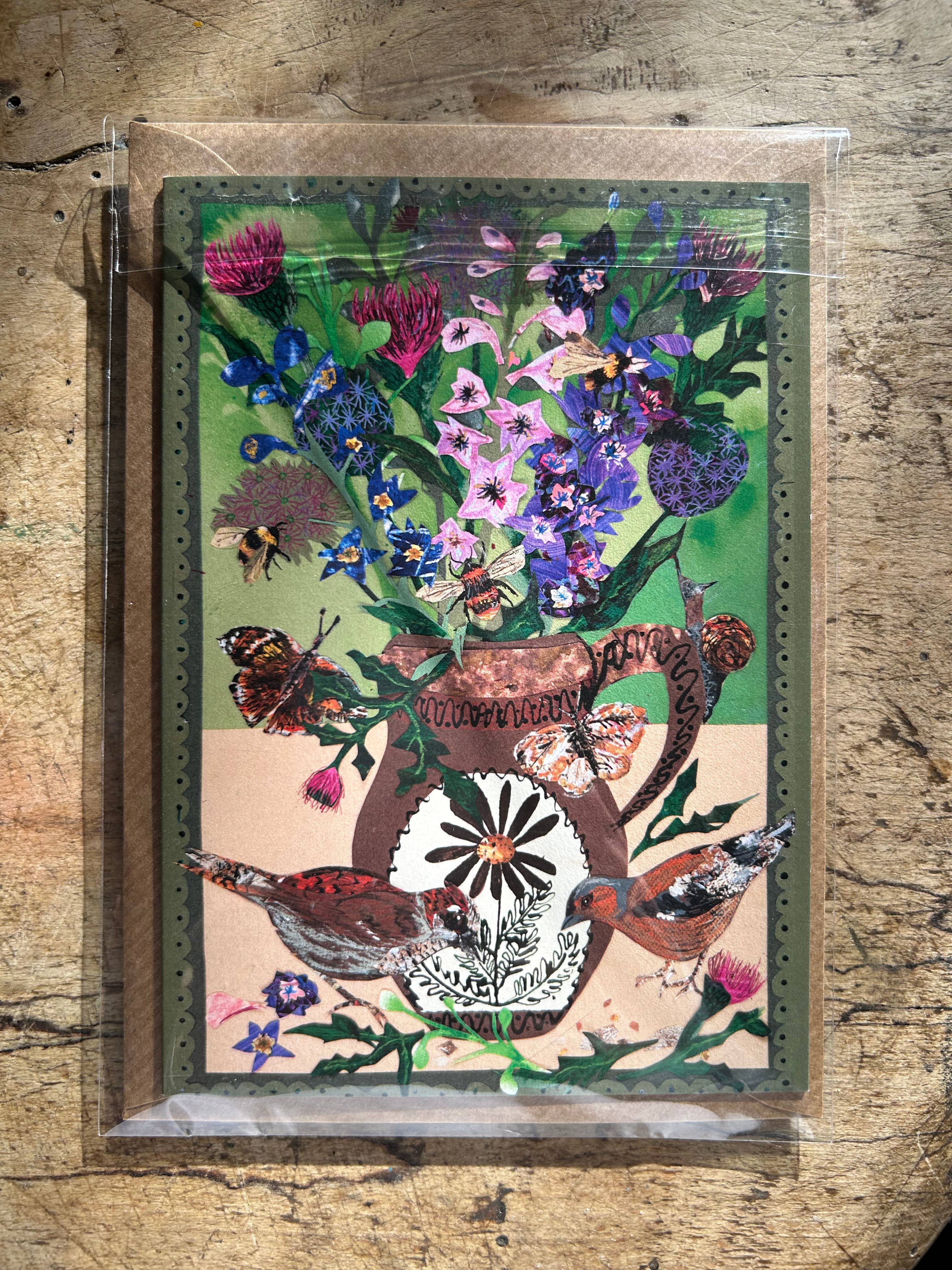 Summer Blooms Laser Cut Birch Plywood Keepsake Blank Card