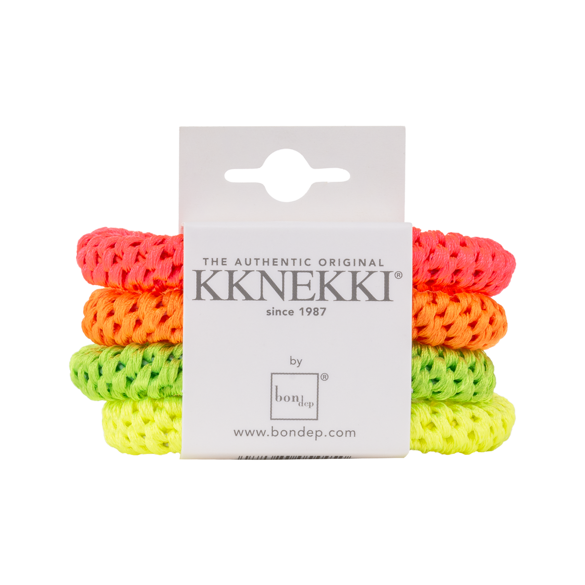 Set Of 4 Neon Kknekki Hair Ties