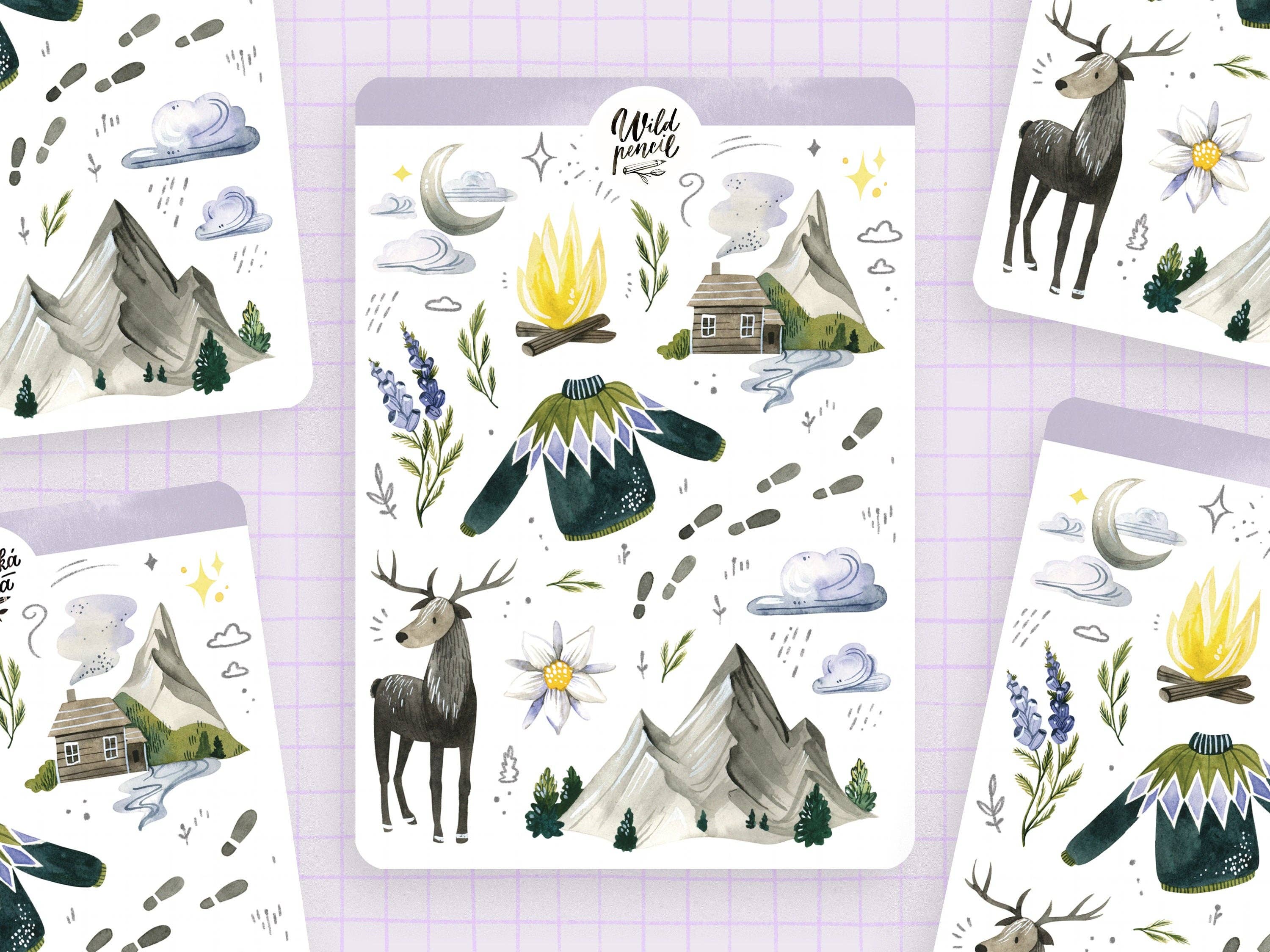 In The Mountains Stikcer Sheet