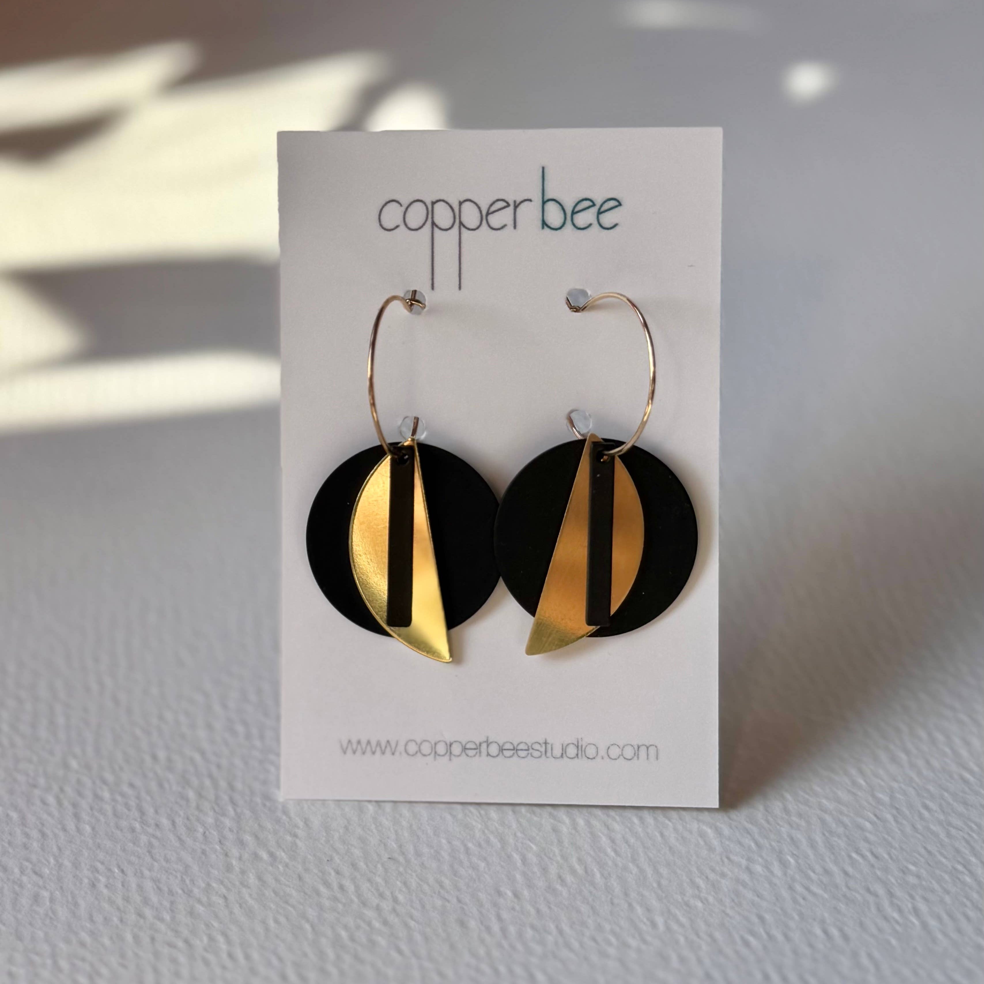 Black Oxidised Hoop Earrings