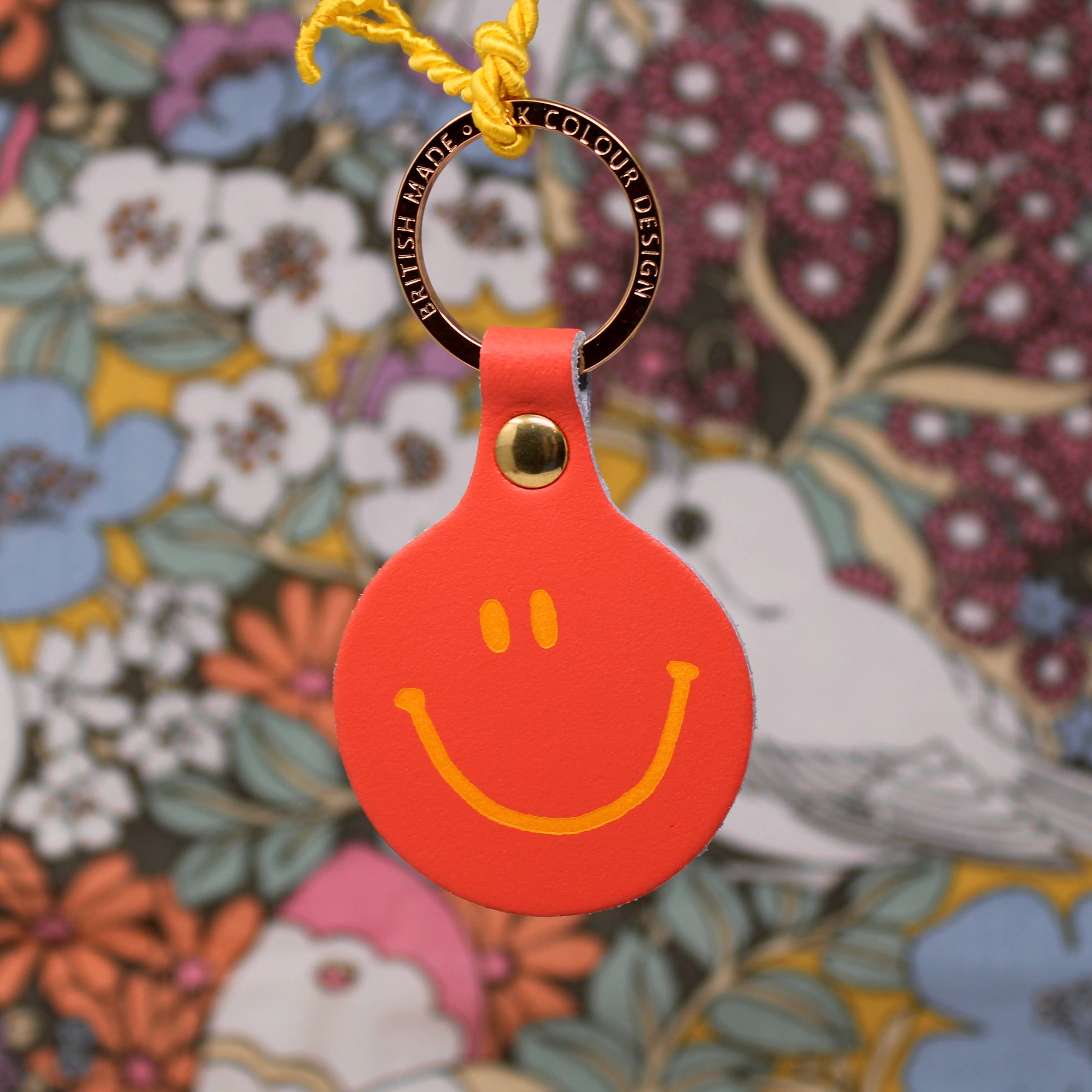 Feeling Lush Smilie Face Key Fob - Cornflower