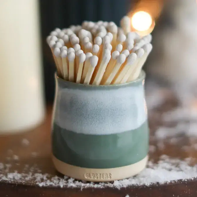 Handmade Ceramic Match Holder - Sage Green