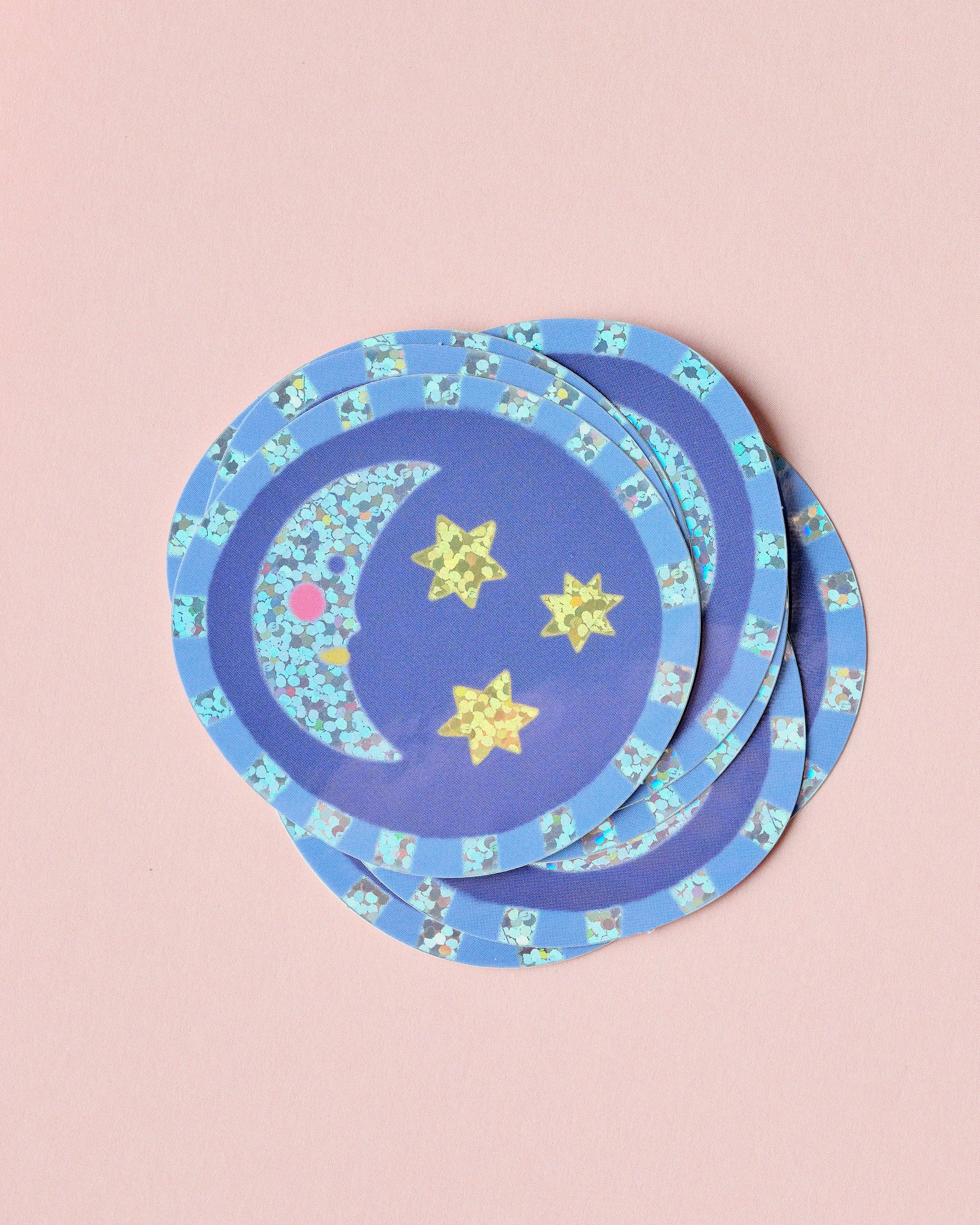 Moon and Stars Holographic Sticker