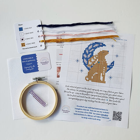 Hare & Moon Cross Stitch Kit