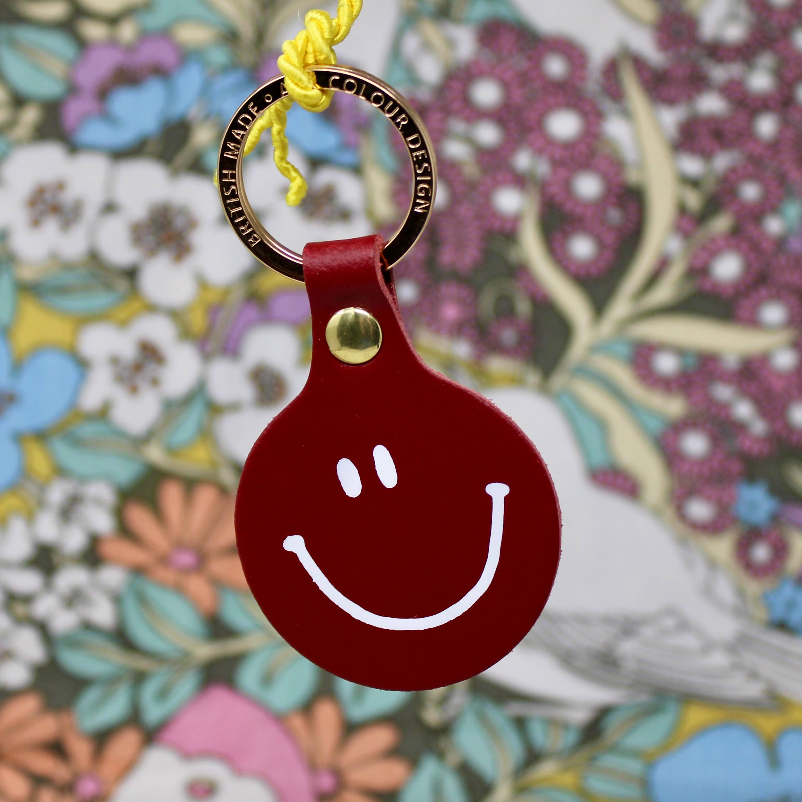 Feeling Lush Smilie Face Key Fob - Cornflower