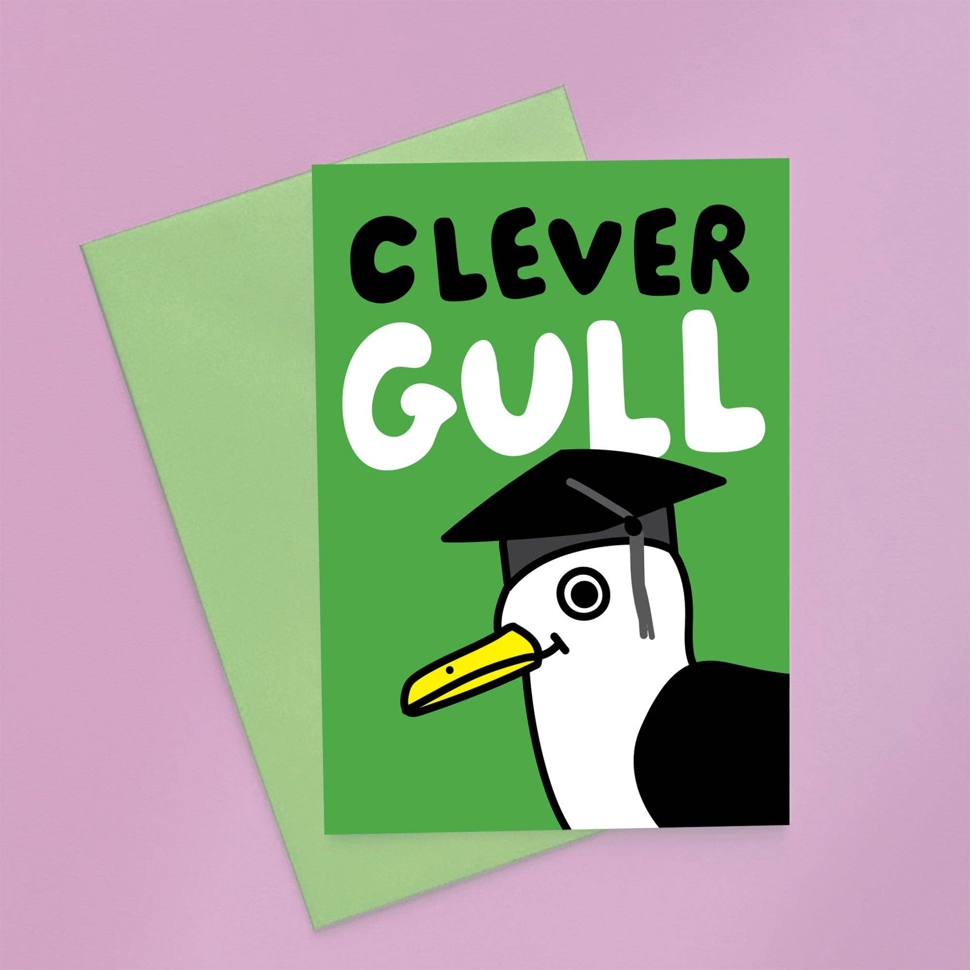 Clever Gull Graduation Congratulations Card