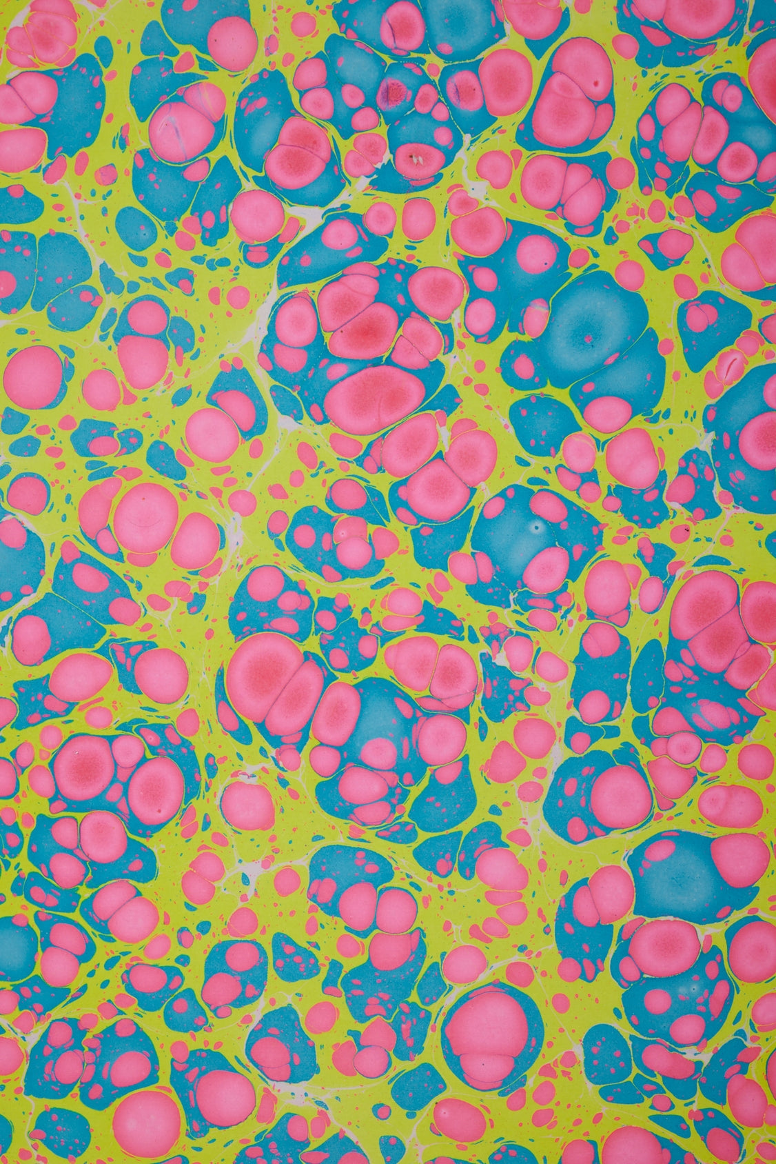 Neon Stone Handmade Marbled Paper