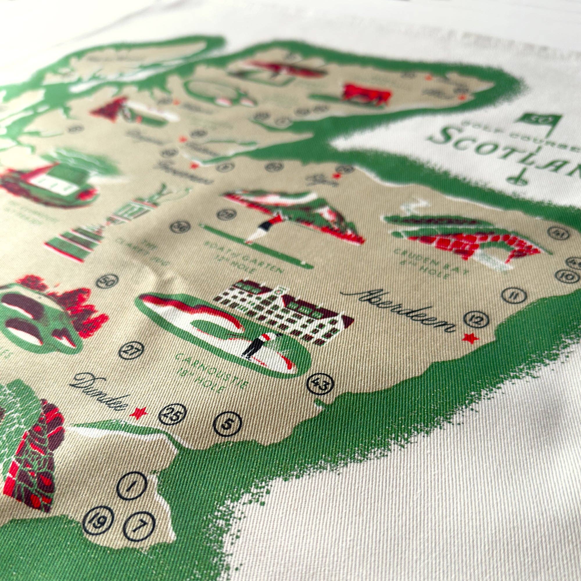 Golf Courses of Scotland Tea Towel