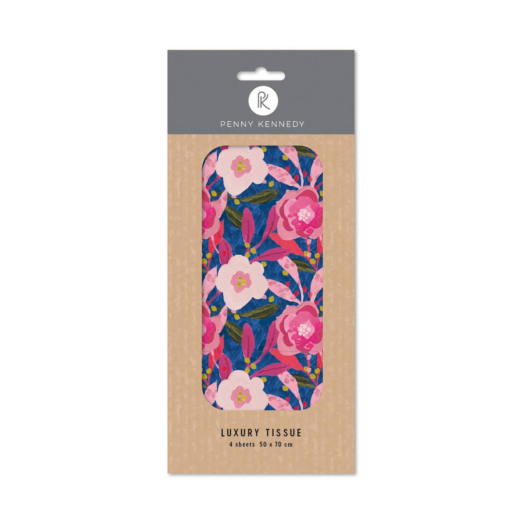 Pink & Blue Flowers Tissue Paper